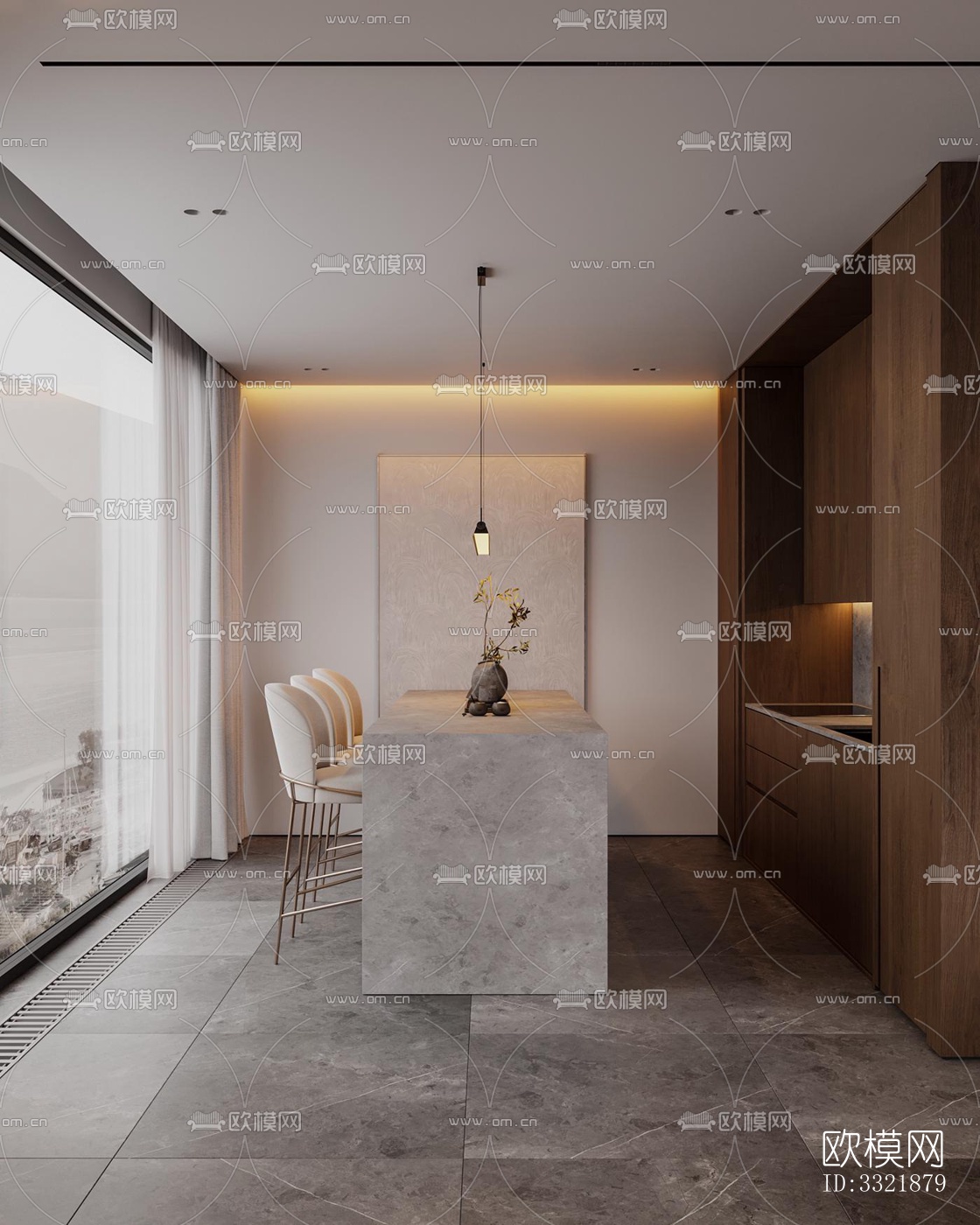 现代客厅效果图下载（渲染图6）