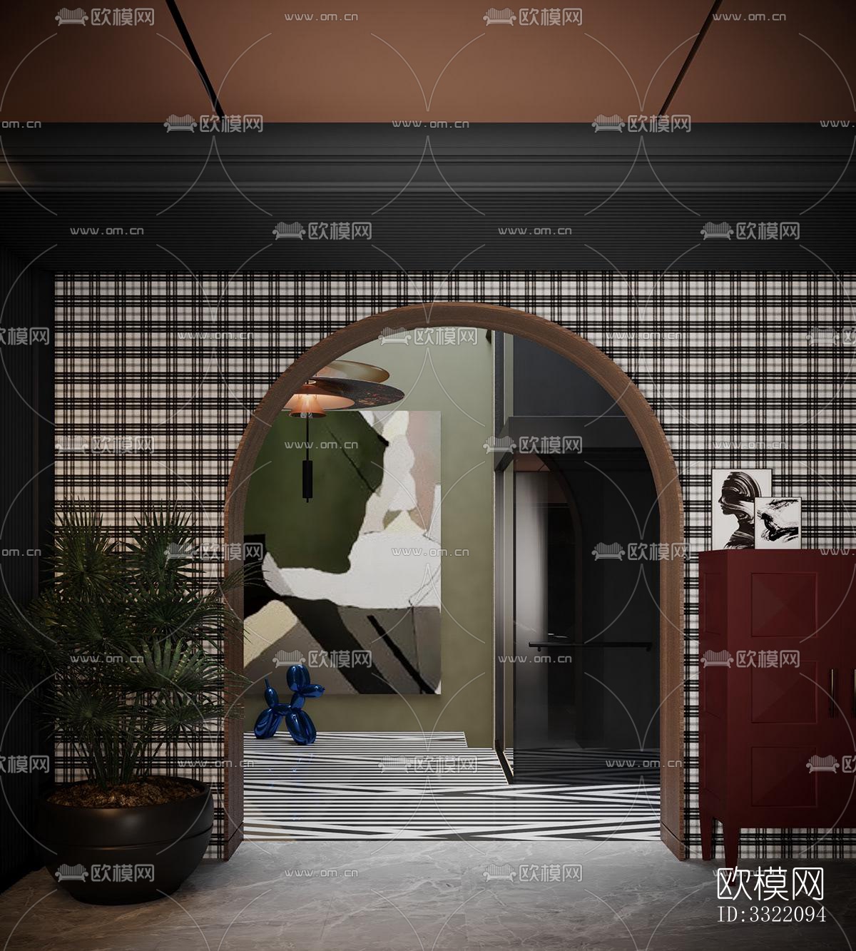 现代客厅效果图下载（渲染图3）