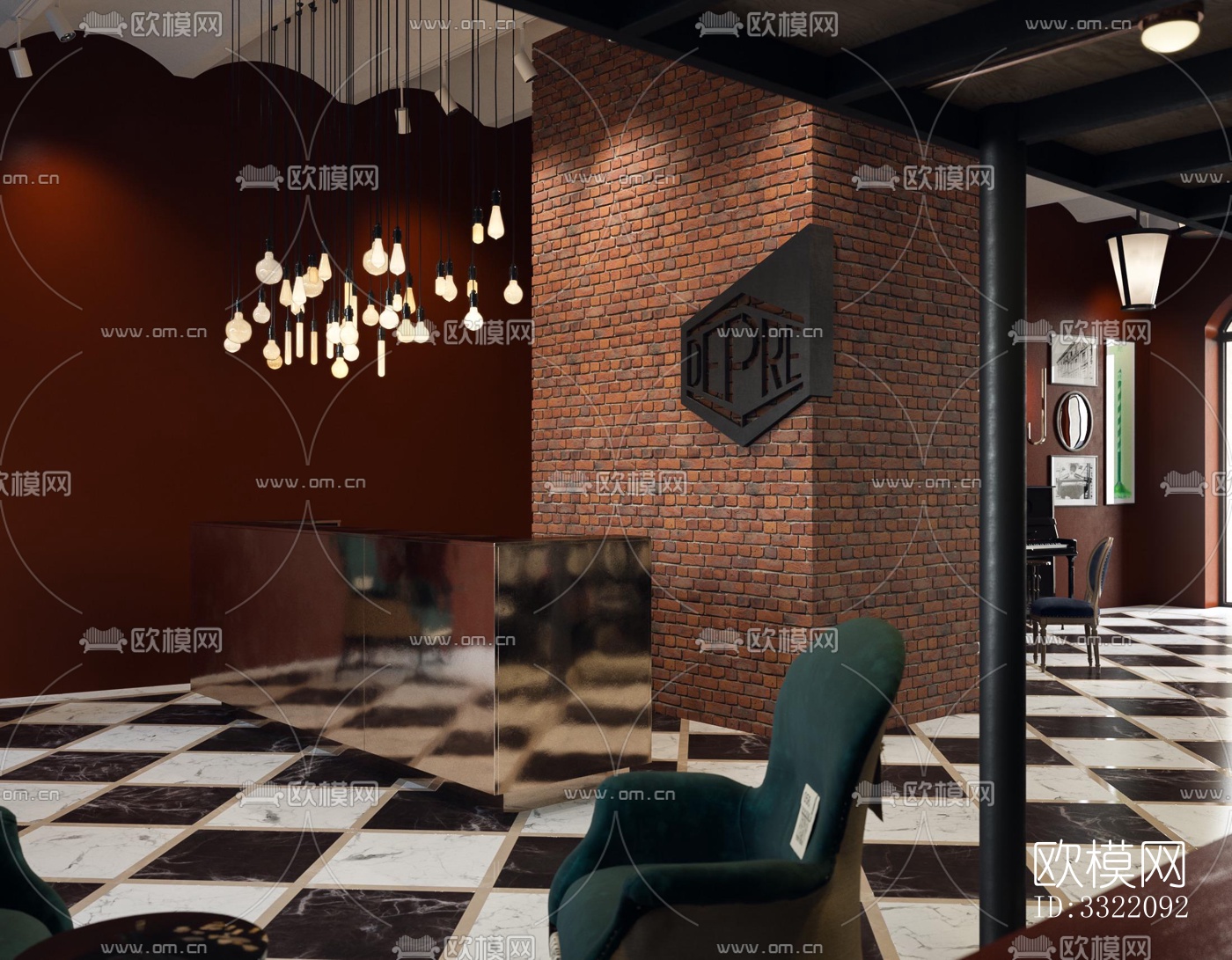 现代客厅效果图下载（渲染图12）