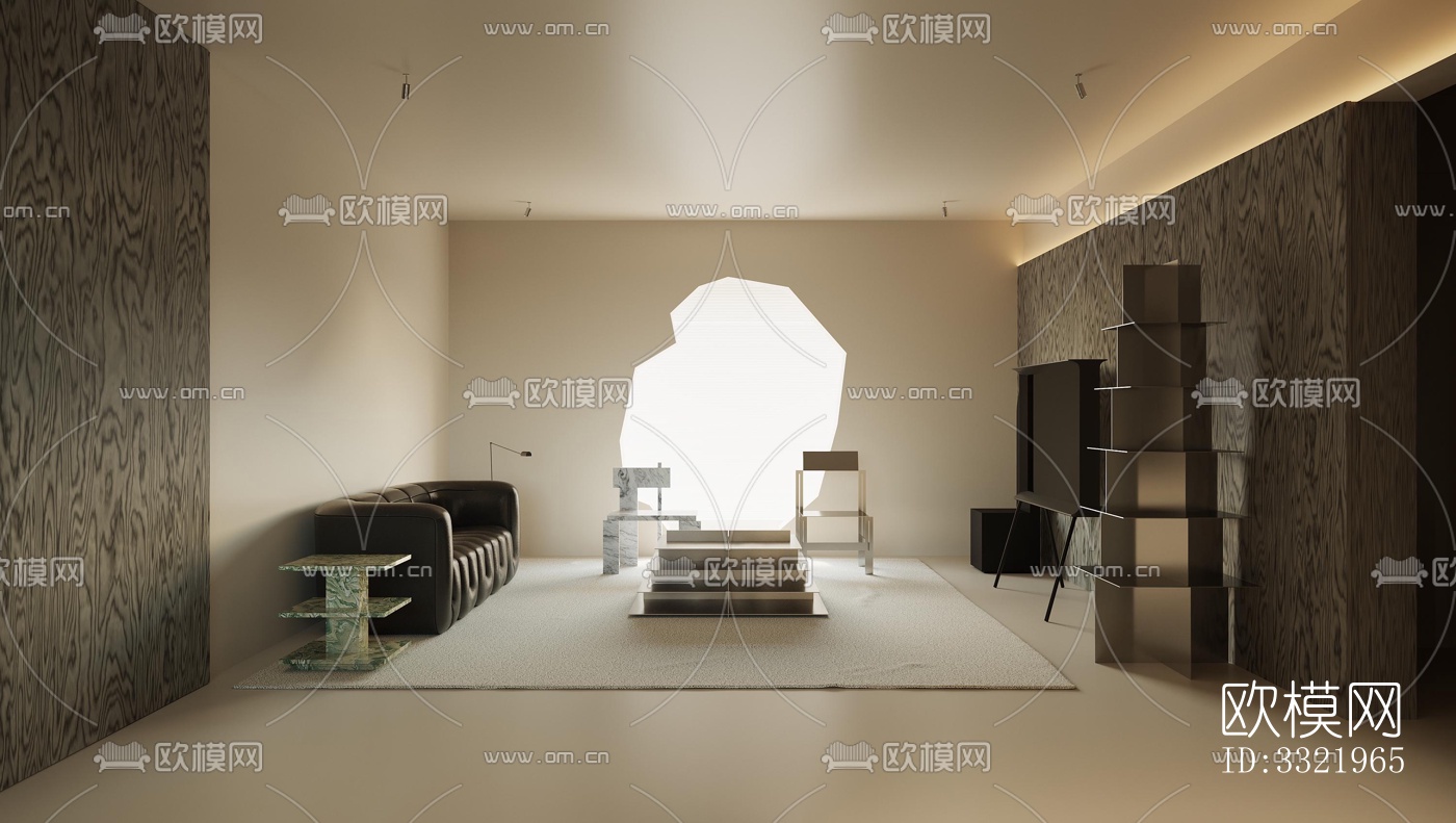 现代客厅效果图下载（渲染图8）