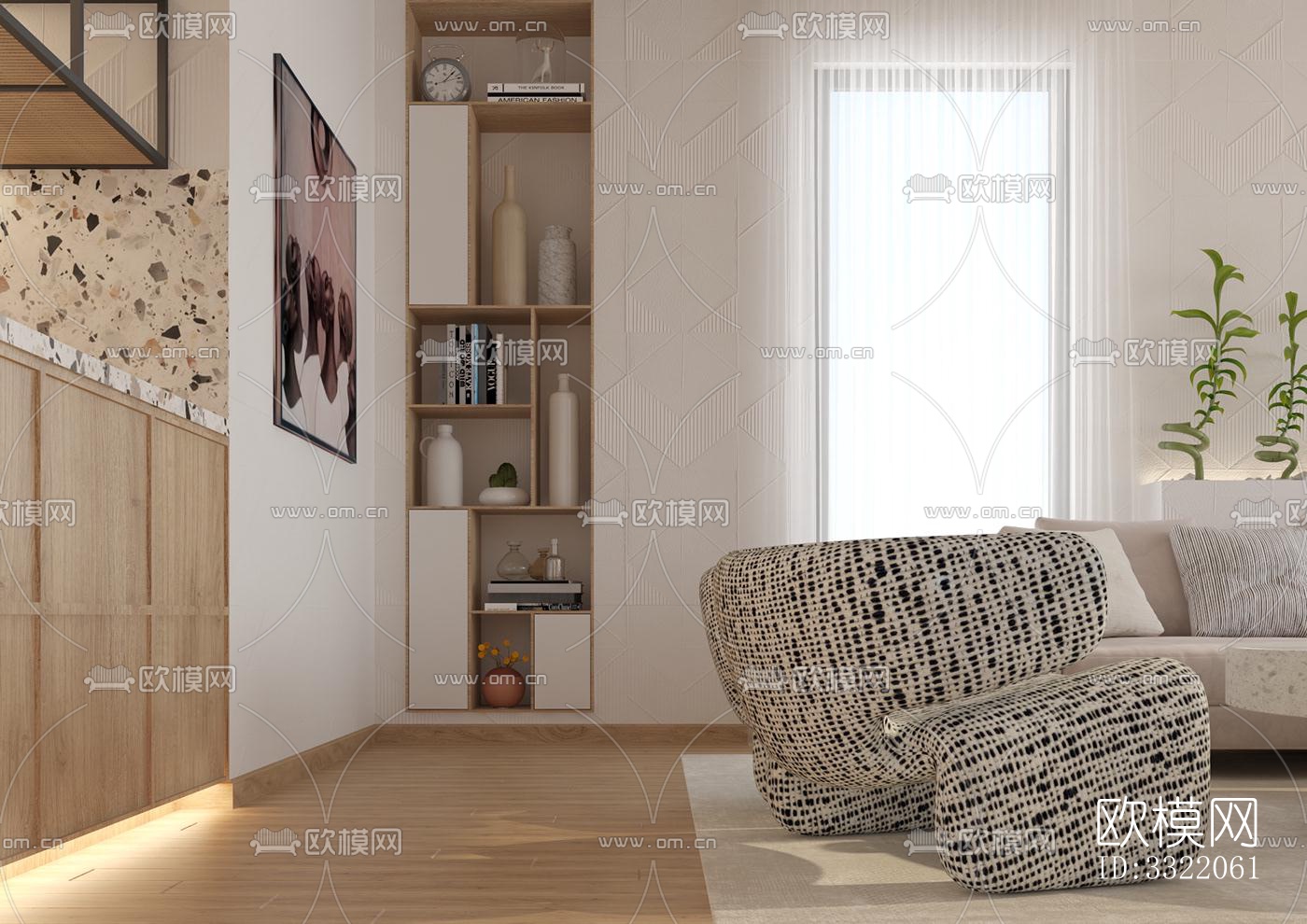 现代客厅效果图下载（渲染图3）