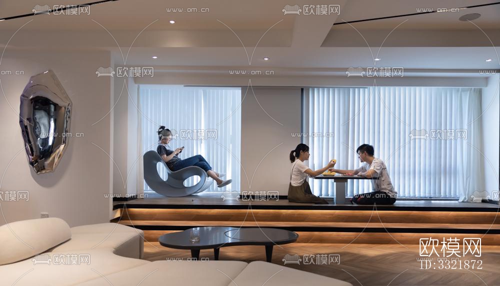 现代客厅效果图下载（渲染图6）