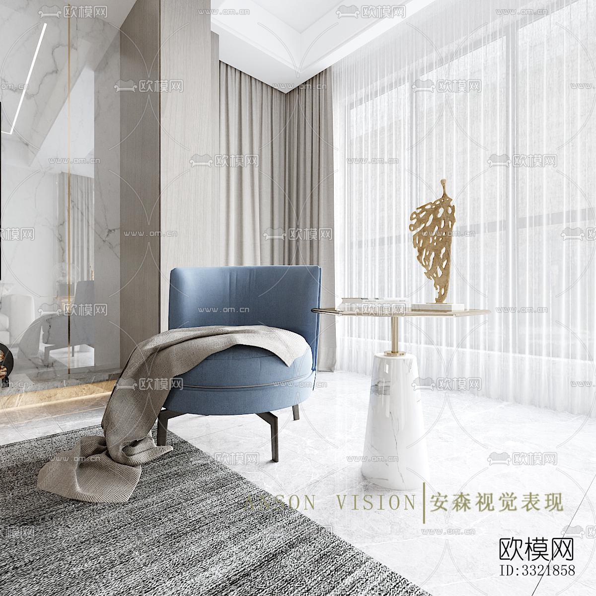 现代客厅效果图下载（渲染图12）