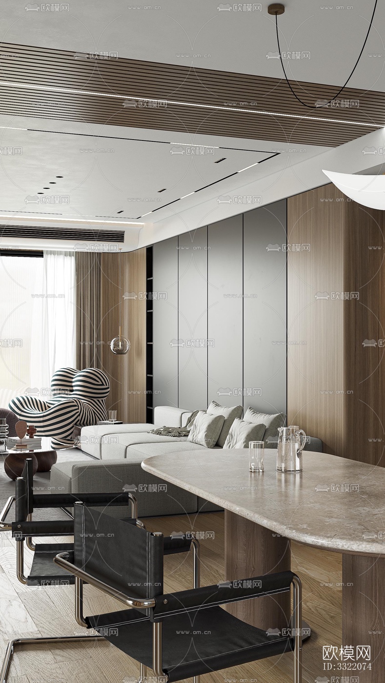 现代客厅效果图下载（渲染图1）