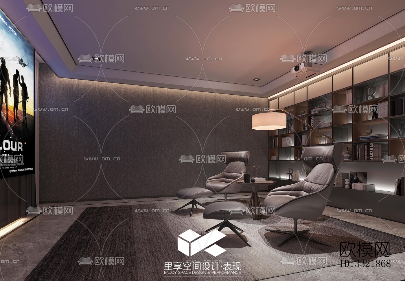 现代客厅效果图下载（渲染图9）