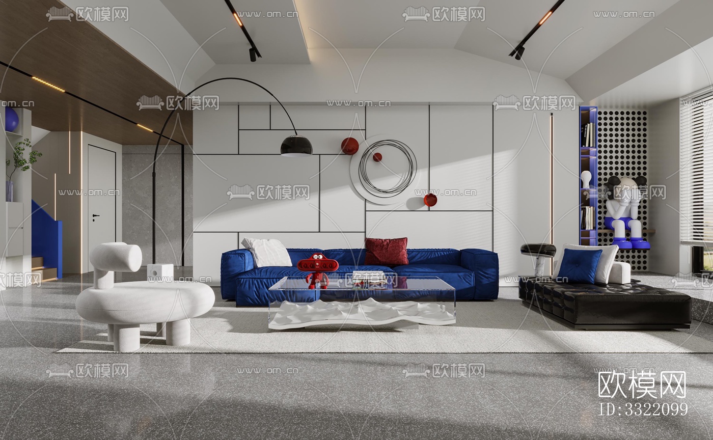现代客厅效果图下载（渲染图1）