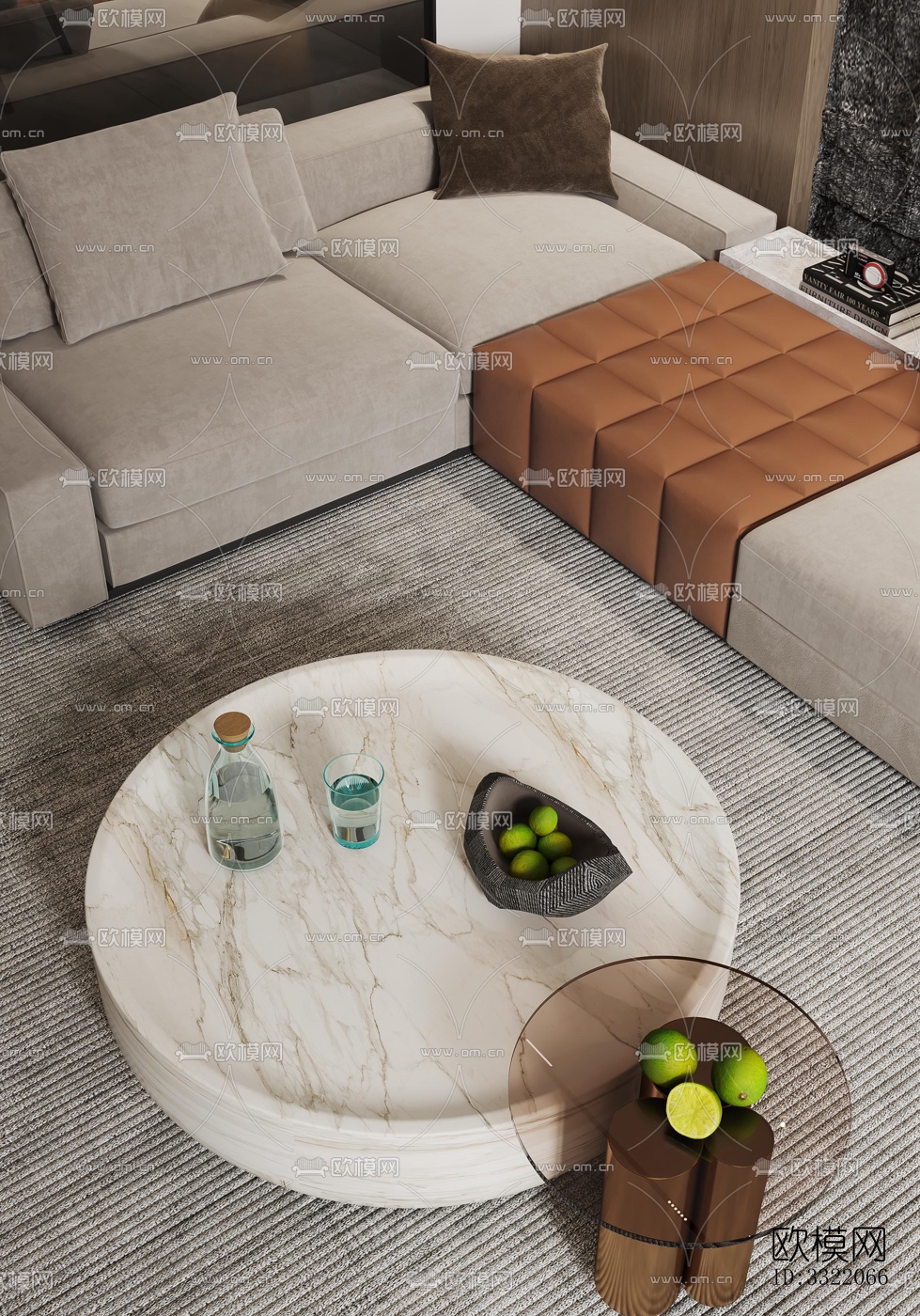 现代客厅效果图下载（渲染图3）