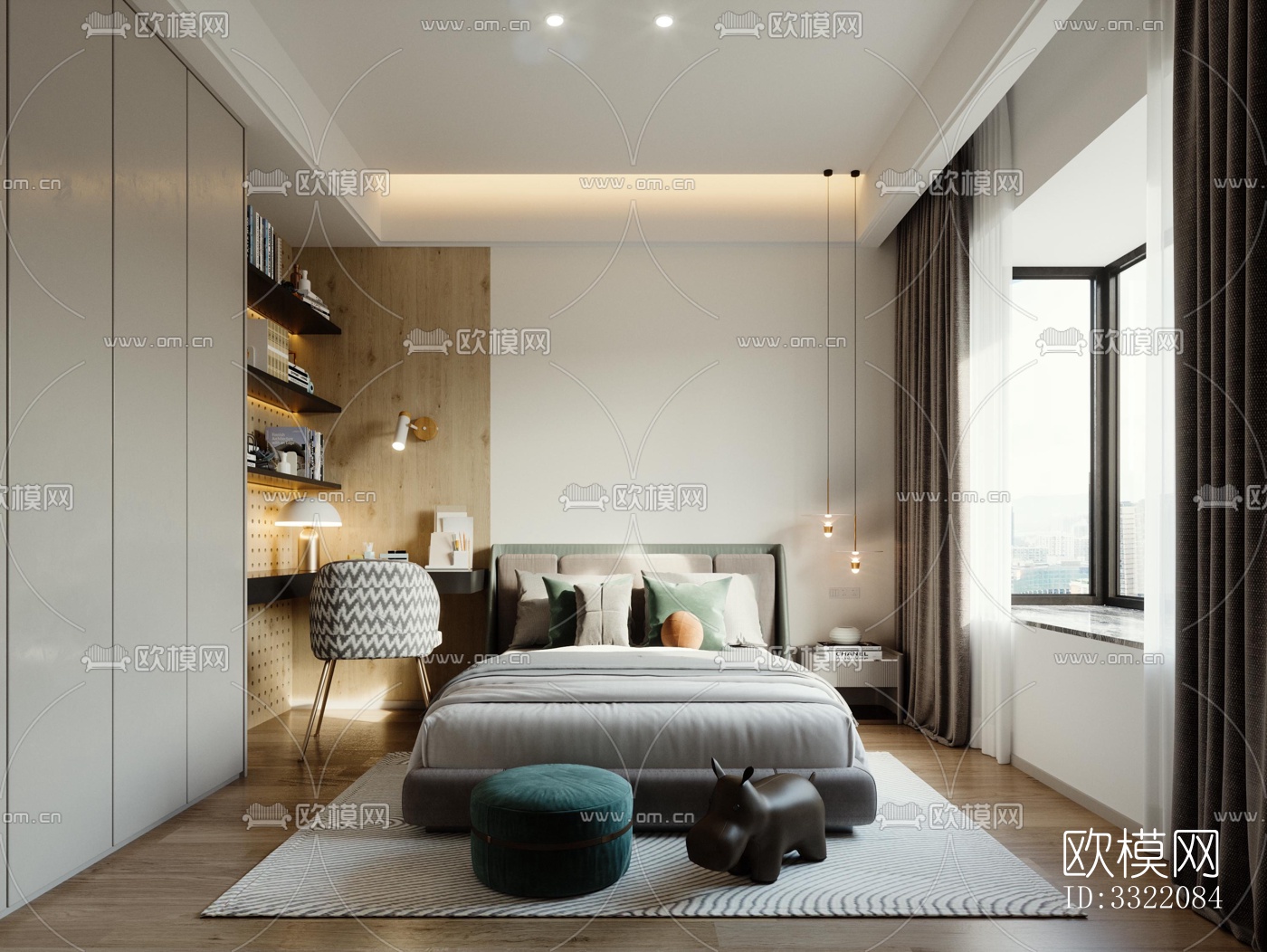 现代客厅效果图下载（渲染图13）