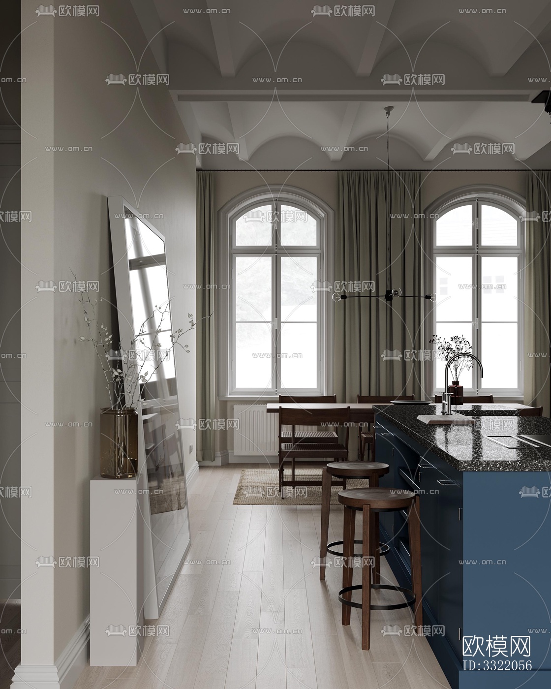 现代客厅效果图下载（渲染图1）