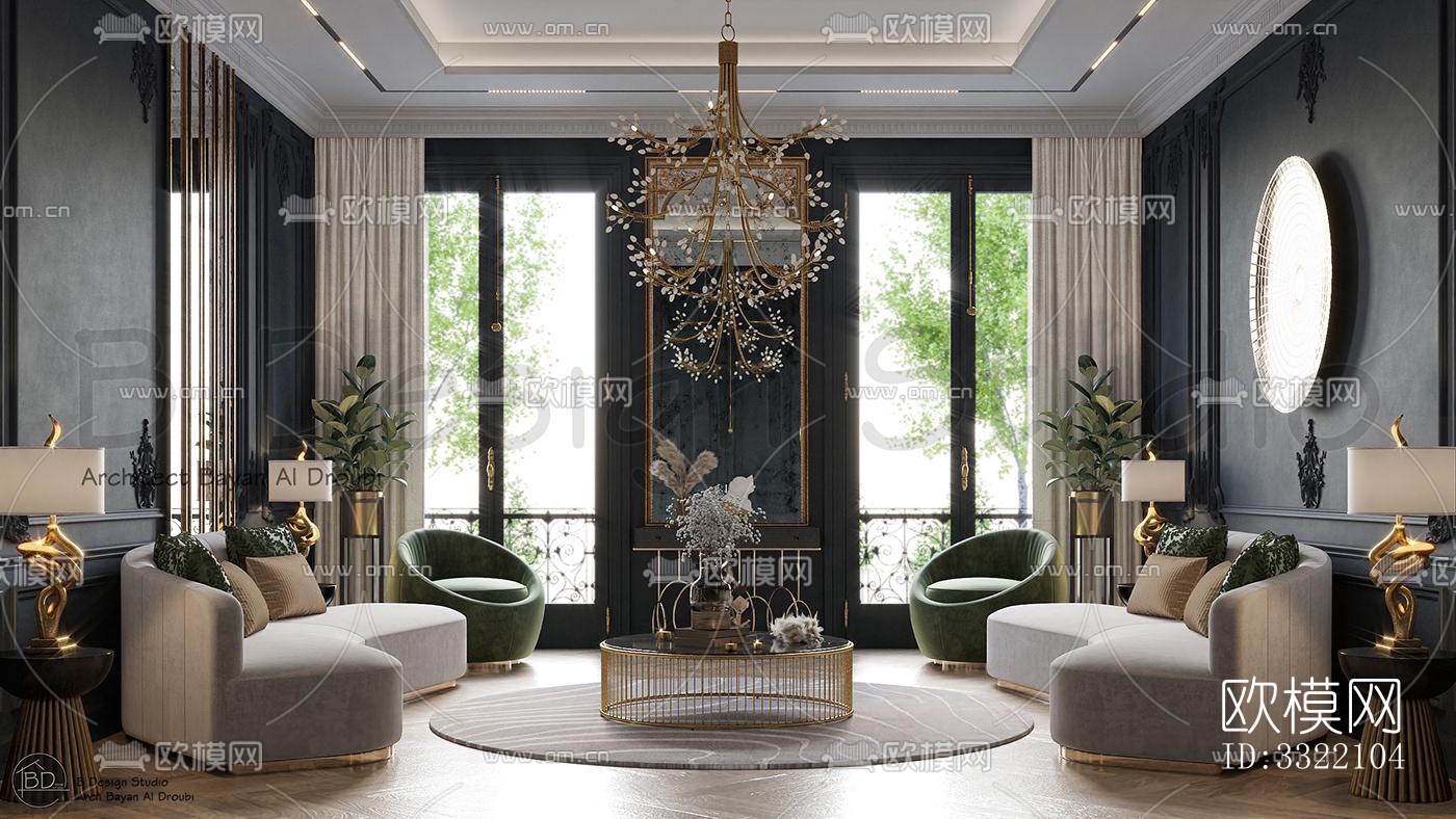 现代客厅效果图下载（渲染图5）