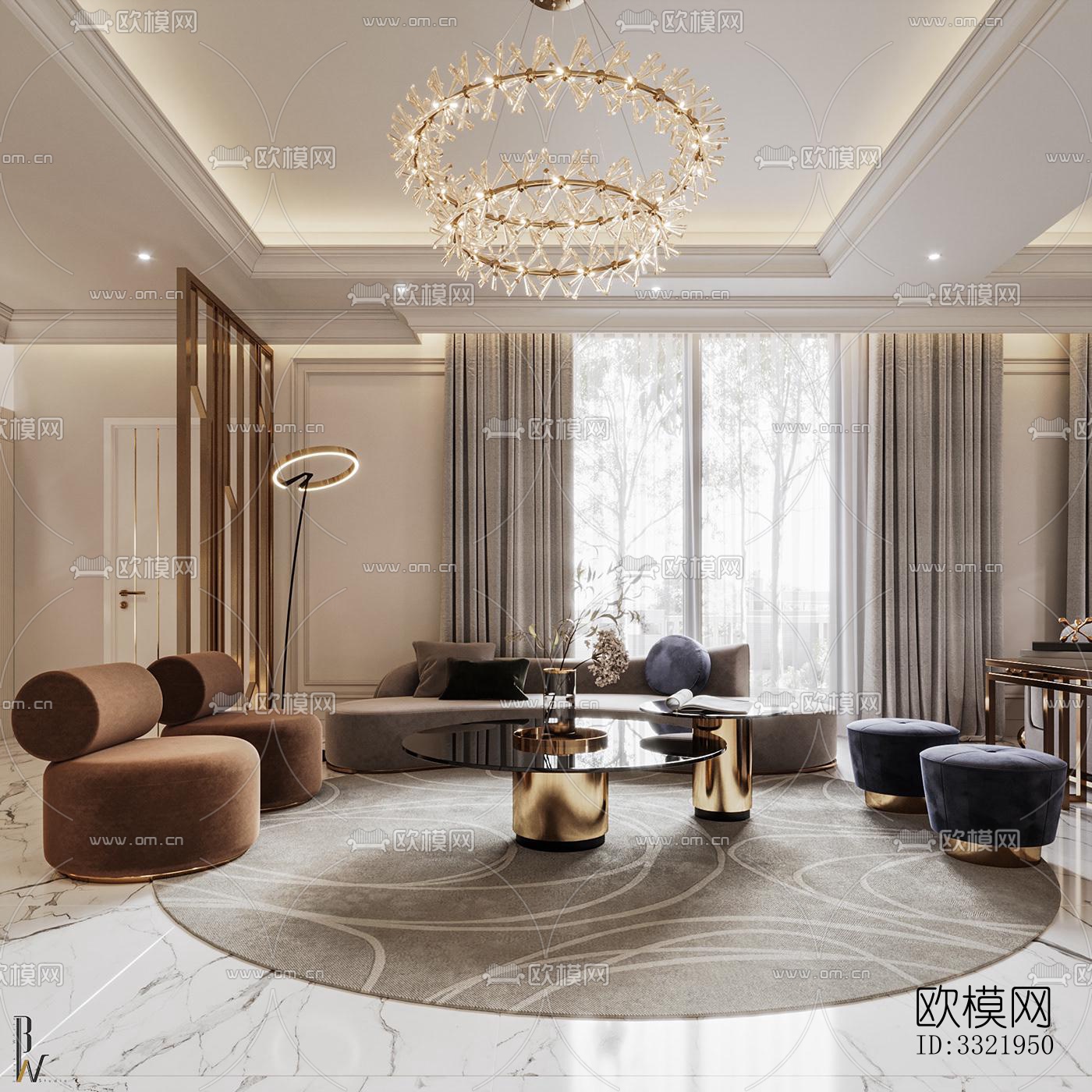 现代客厅效果图下载（渲染图7）