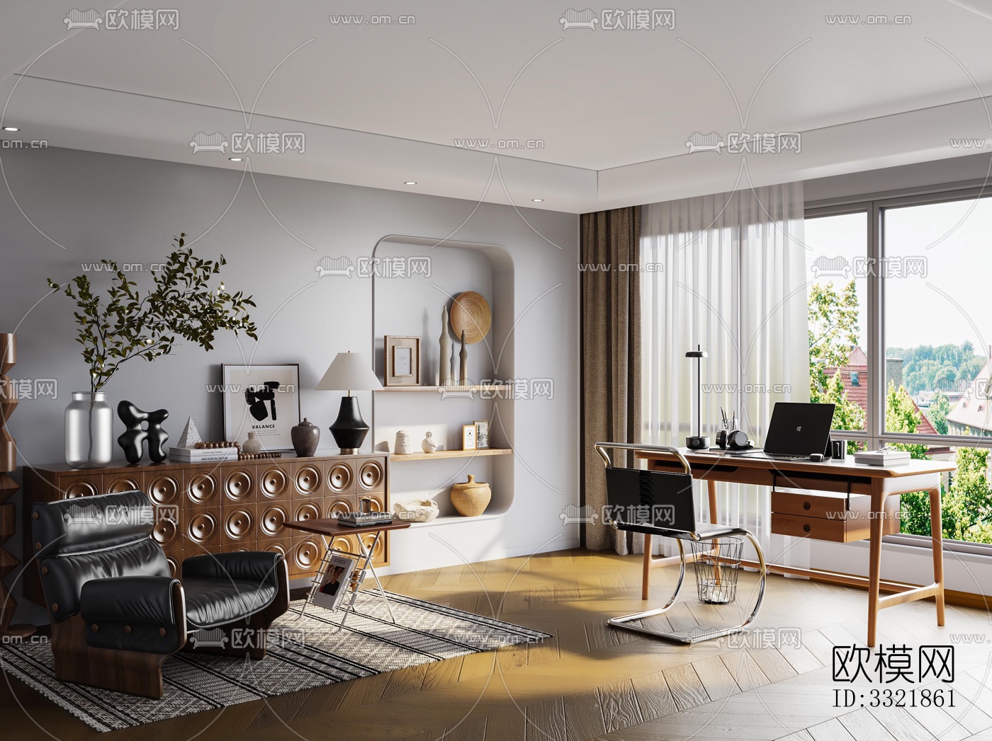 现代客厅效果图下载（渲染图1）