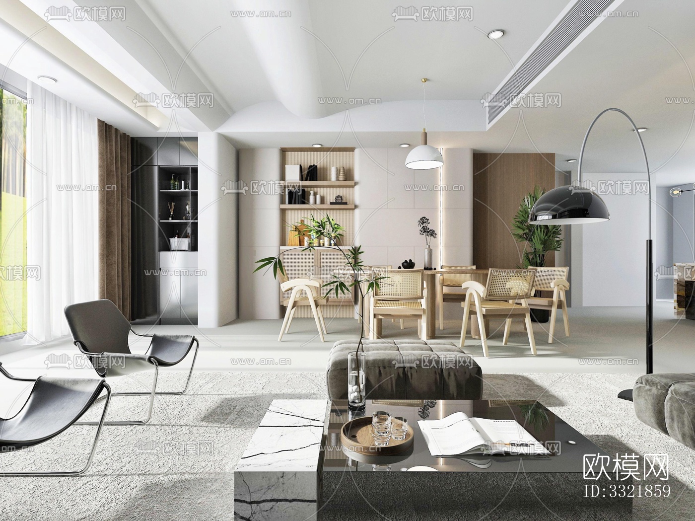 现代客厅效果图下载（渲染图1）