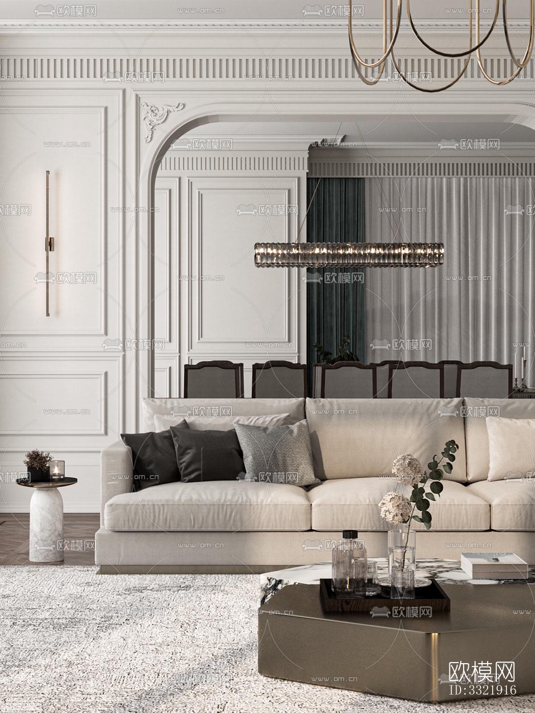 现代客厅效果图下载（渲染图5）