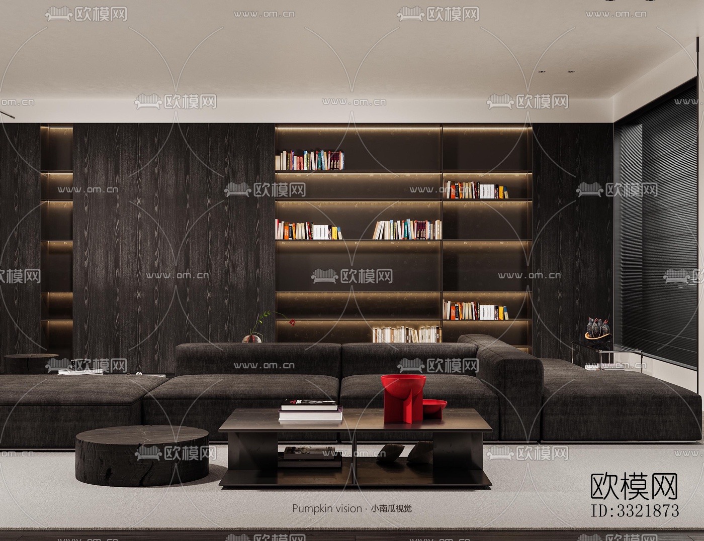 现代客厅效果图下载（渲染图3）