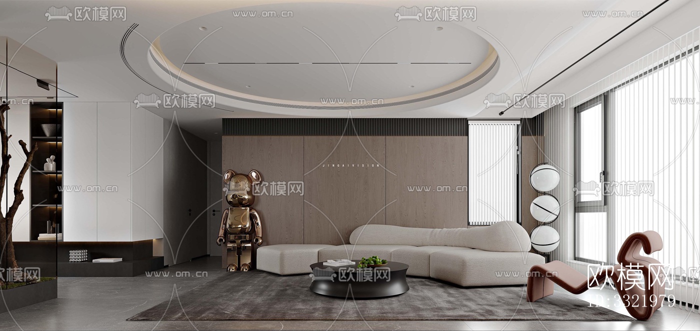 现代客厅效果图下载（渲染图6）