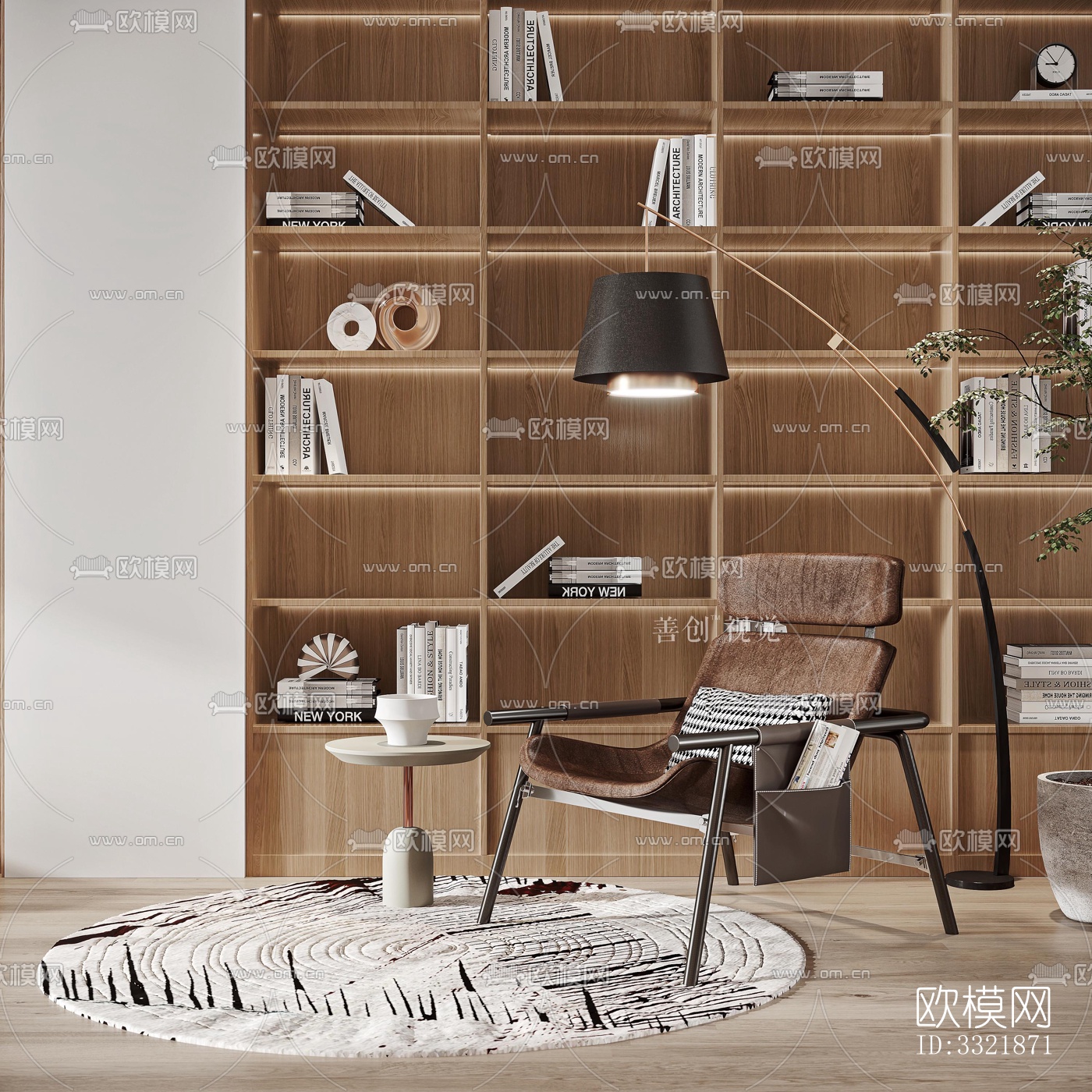 现代客厅效果图下载（渲染图10）