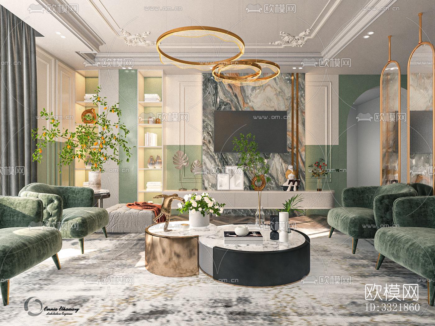 现代客厅效果图下载（渲染图5）