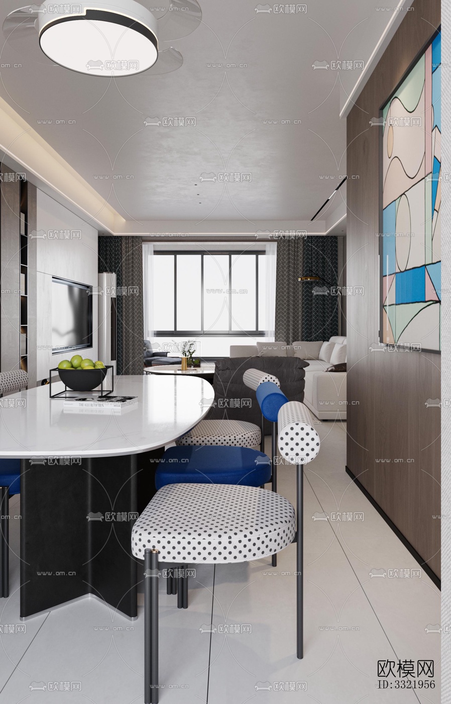 现代客厅效果图下载（渲染图6）