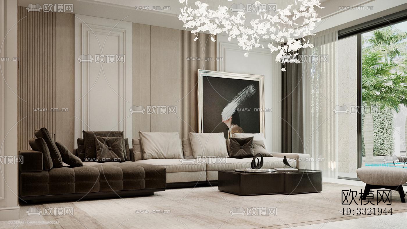 现代客厅效果图下载（渲染图6）