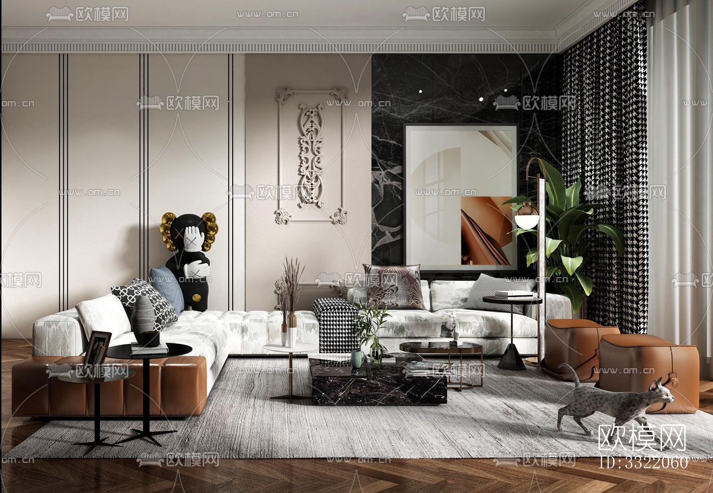 现代客厅效果图下载（渲染图13）