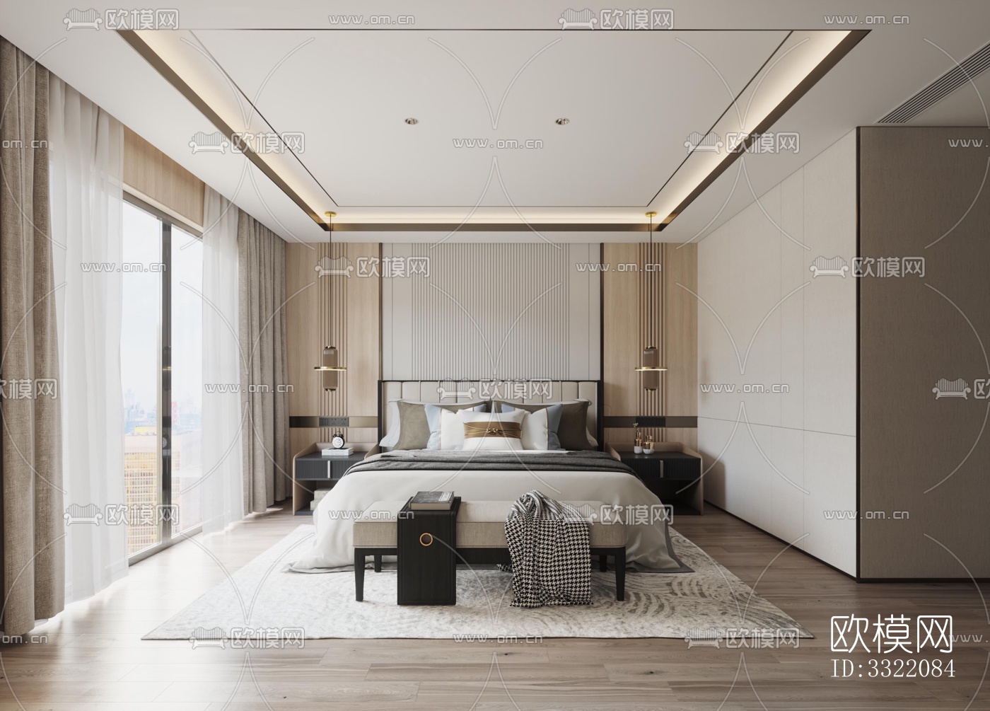 现代客厅效果图下载（渲染图5）