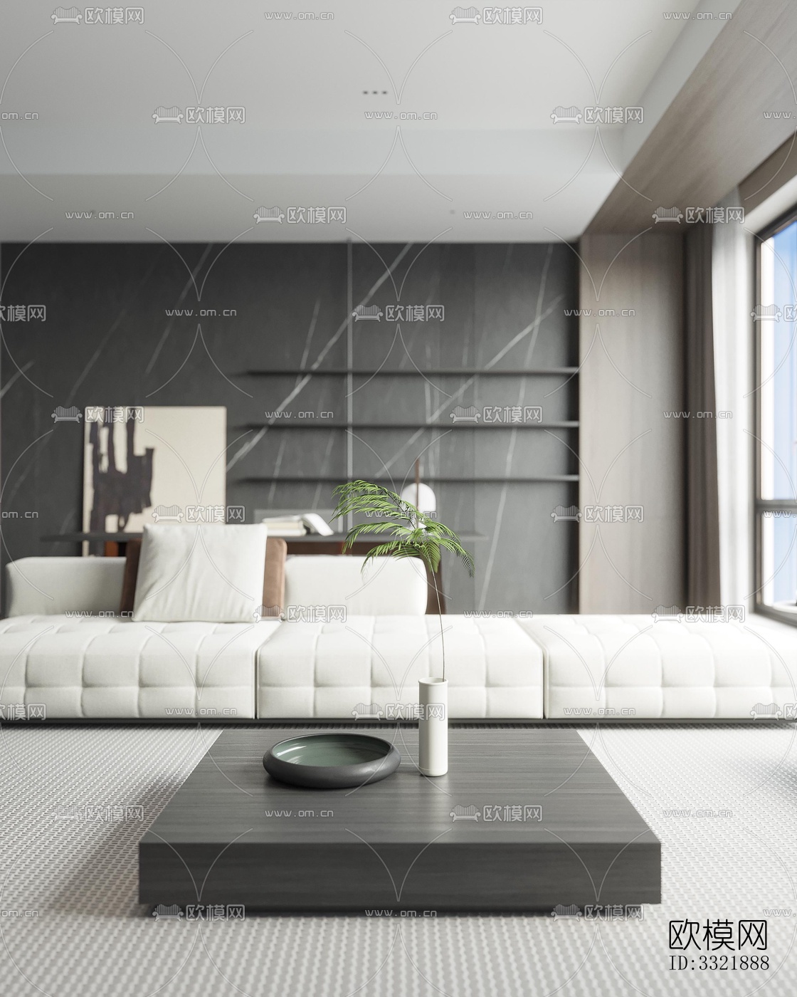 现代客厅效果图下载（渲染图3）