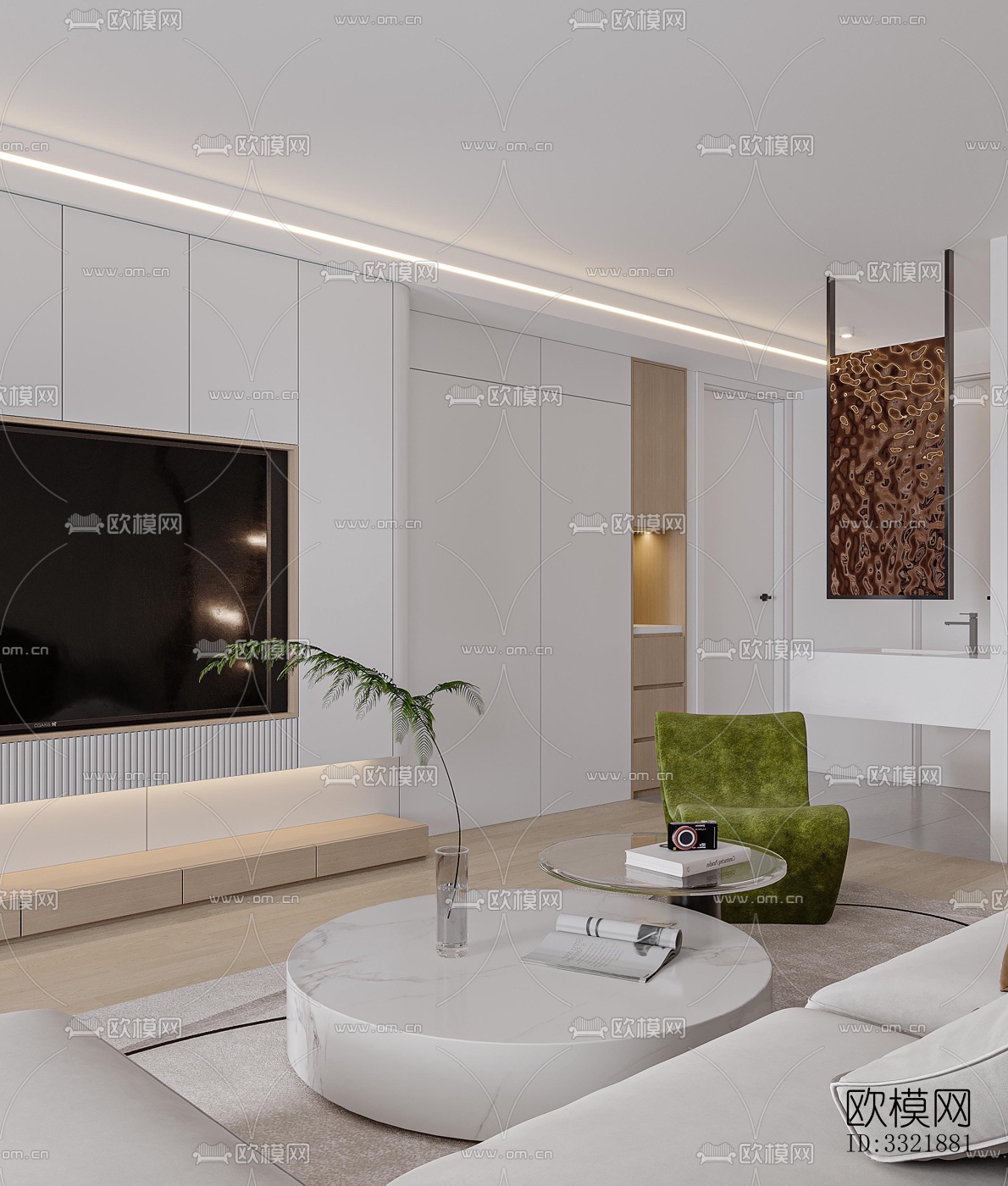 现代客厅效果图下载（渲染图6）
