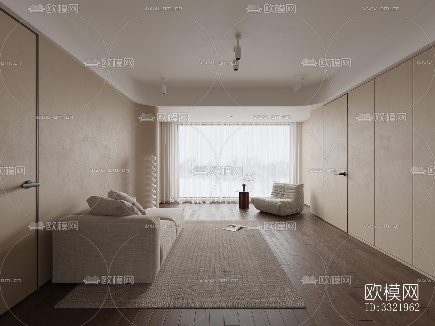 现代客厅效果图下载（渲染图5）