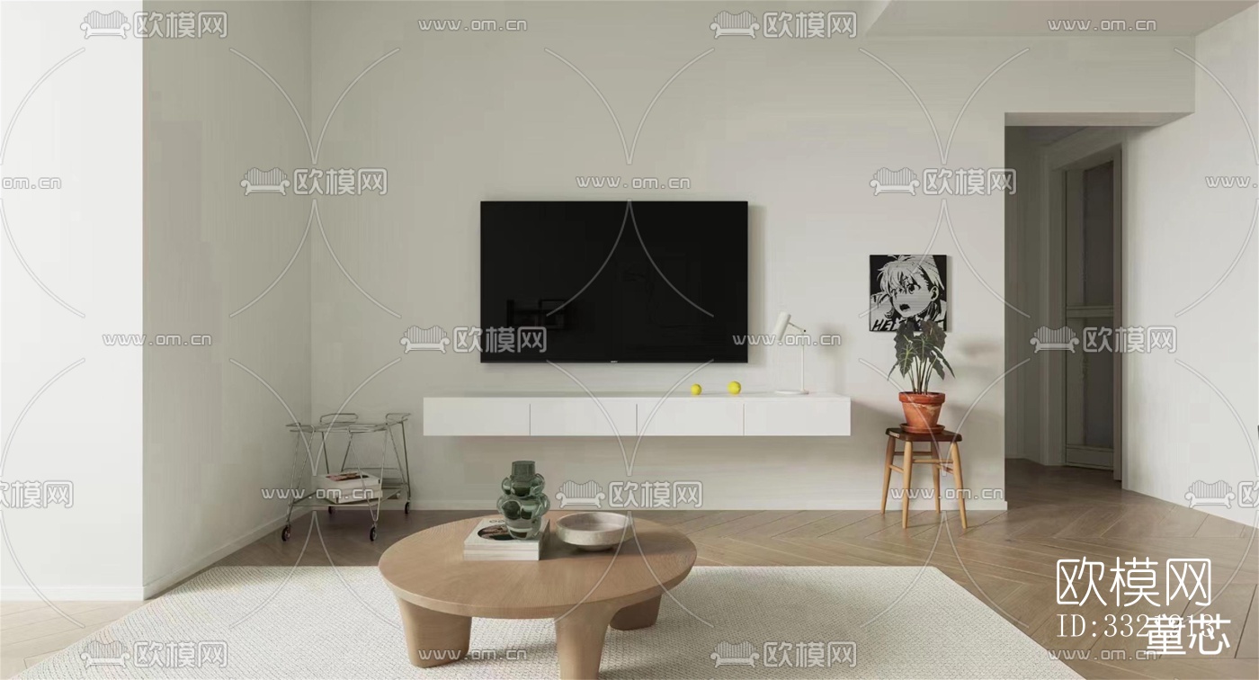 现代客厅效果图下载（渲染图5）