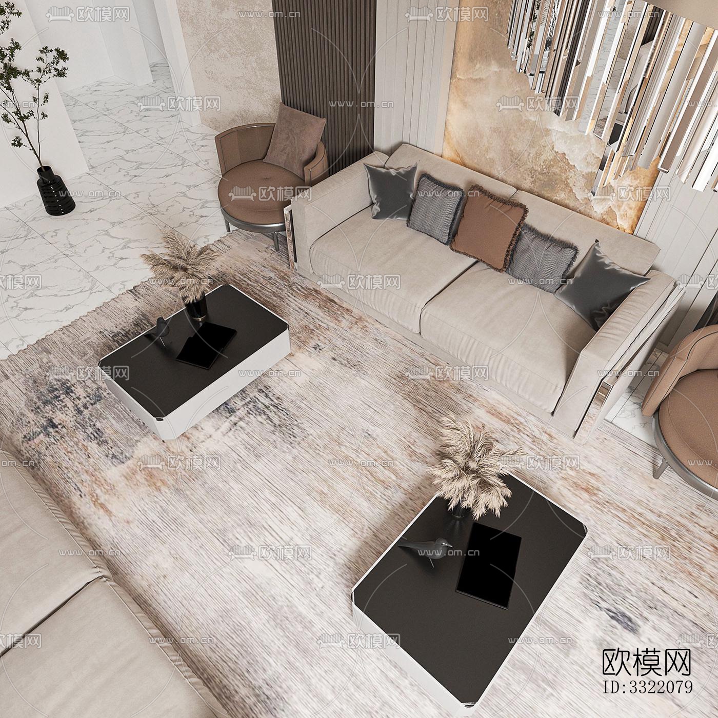 现代客厅效果图下载（渲染图3）