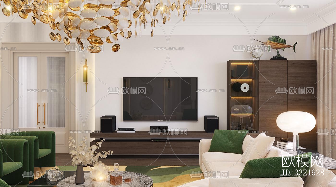 现代客厅效果图下载（渲染图5）