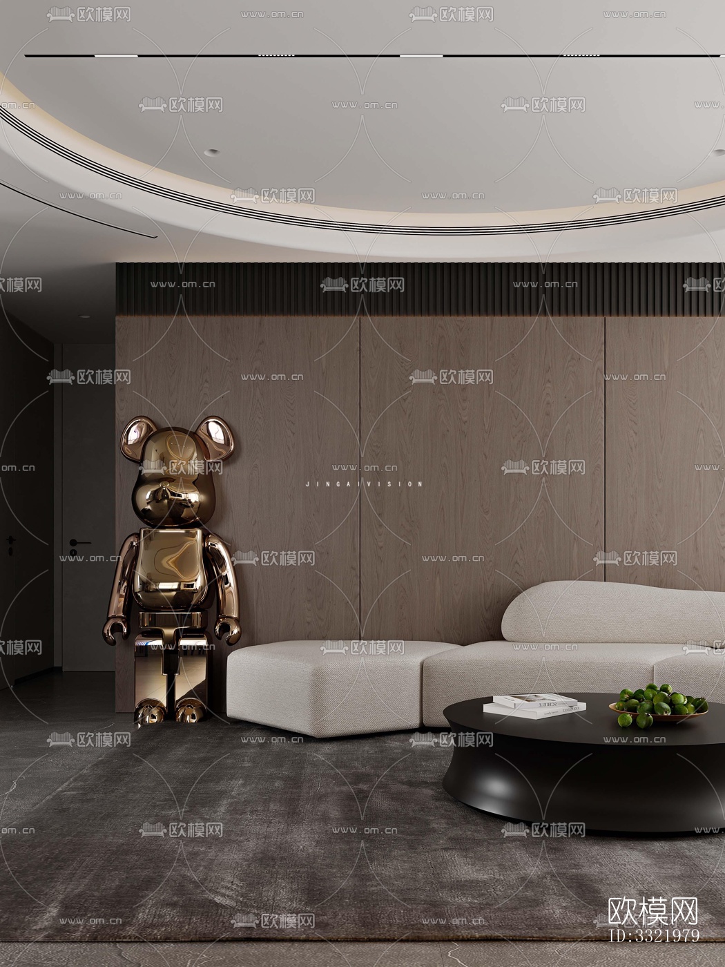 现代客厅效果图下载（渲染图5）