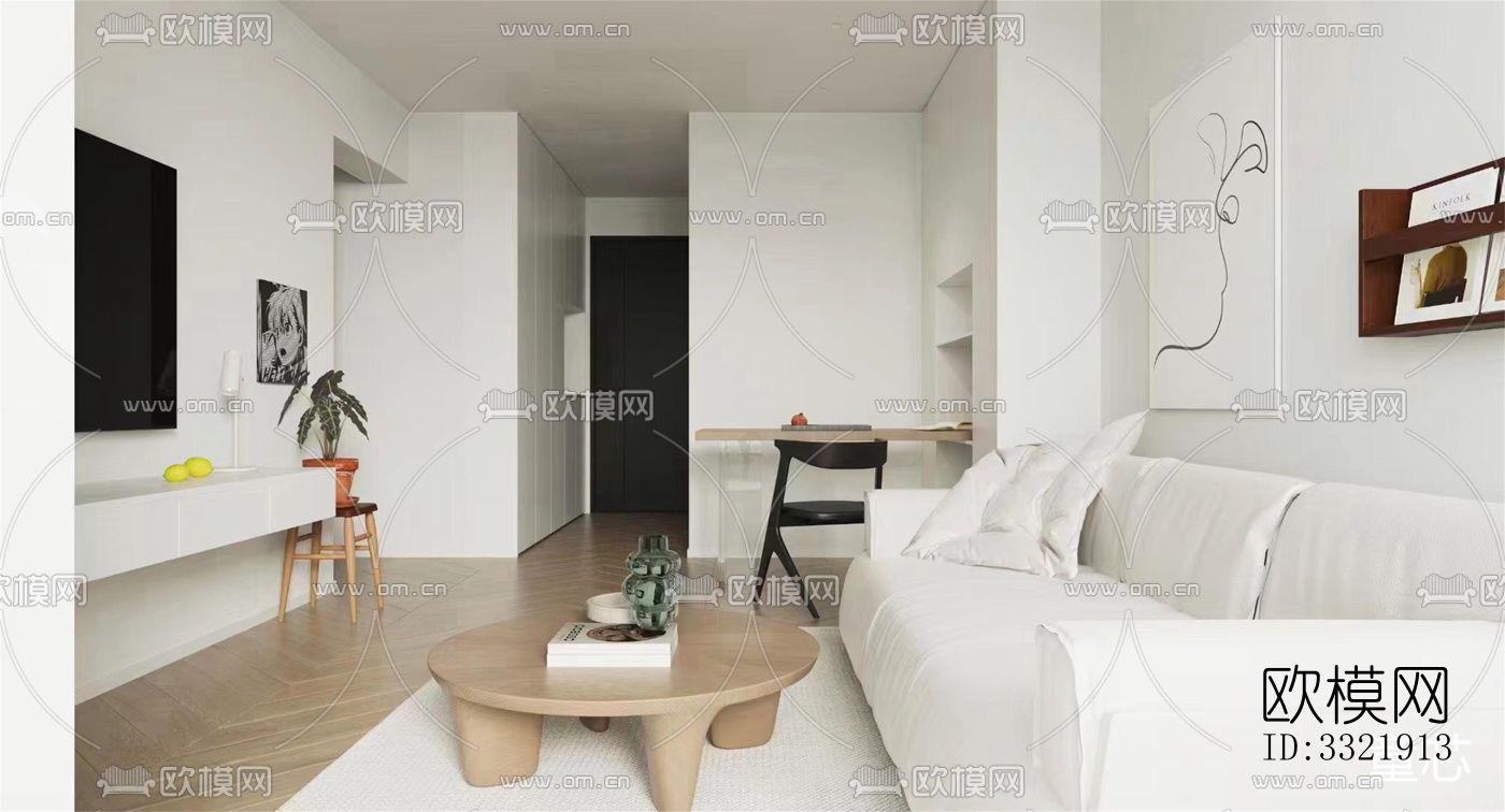 现代客厅效果图下载（渲染图1）