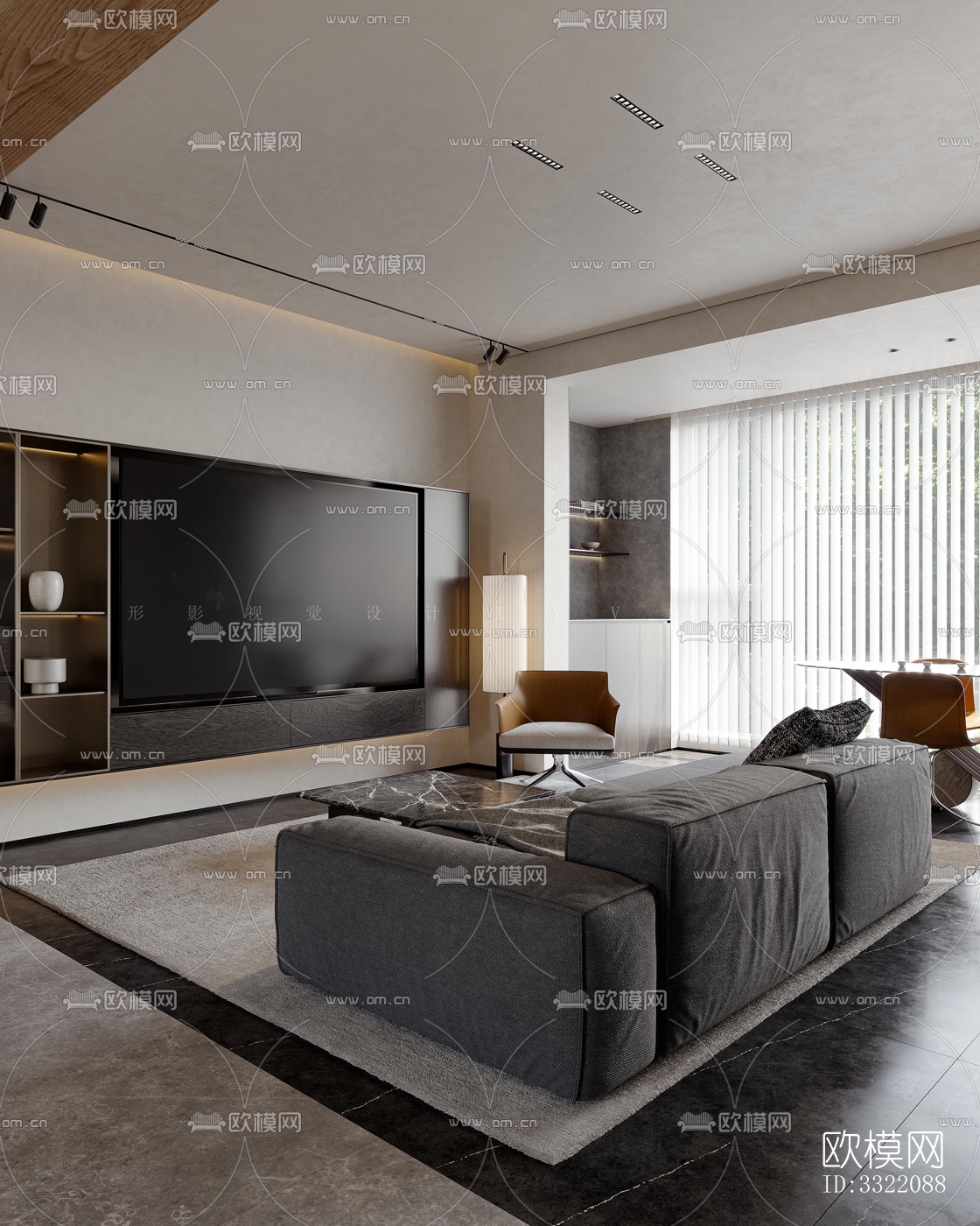 现代客厅效果图下载（渲染图12）