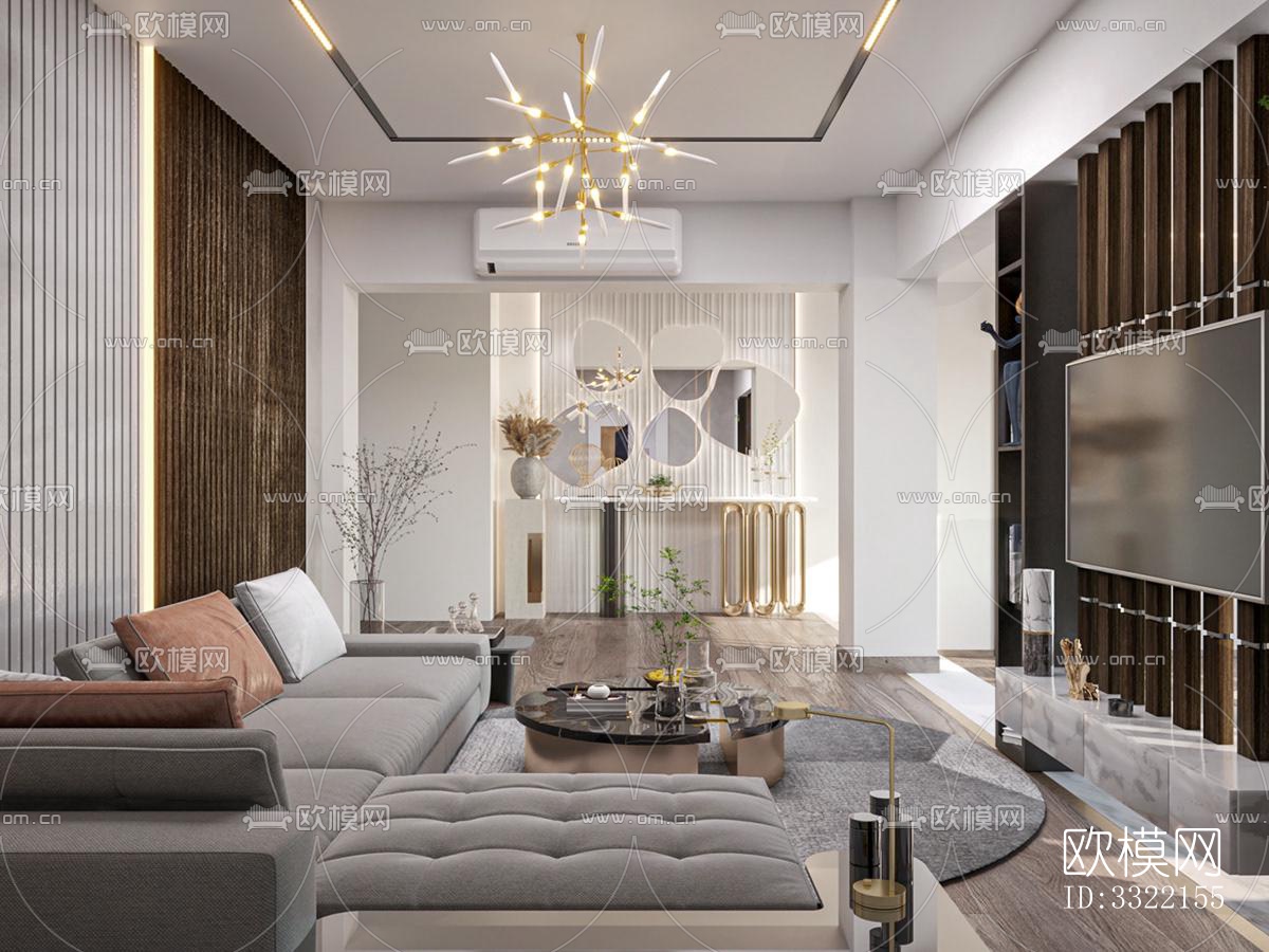现代客厅效果图下载（渲染图13）