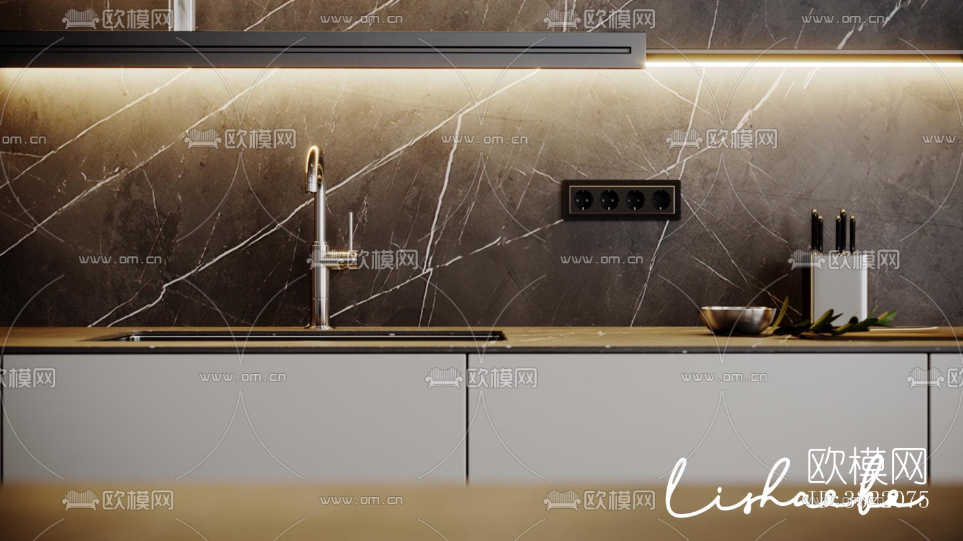 现代客厅效果图下载（渲染图2）