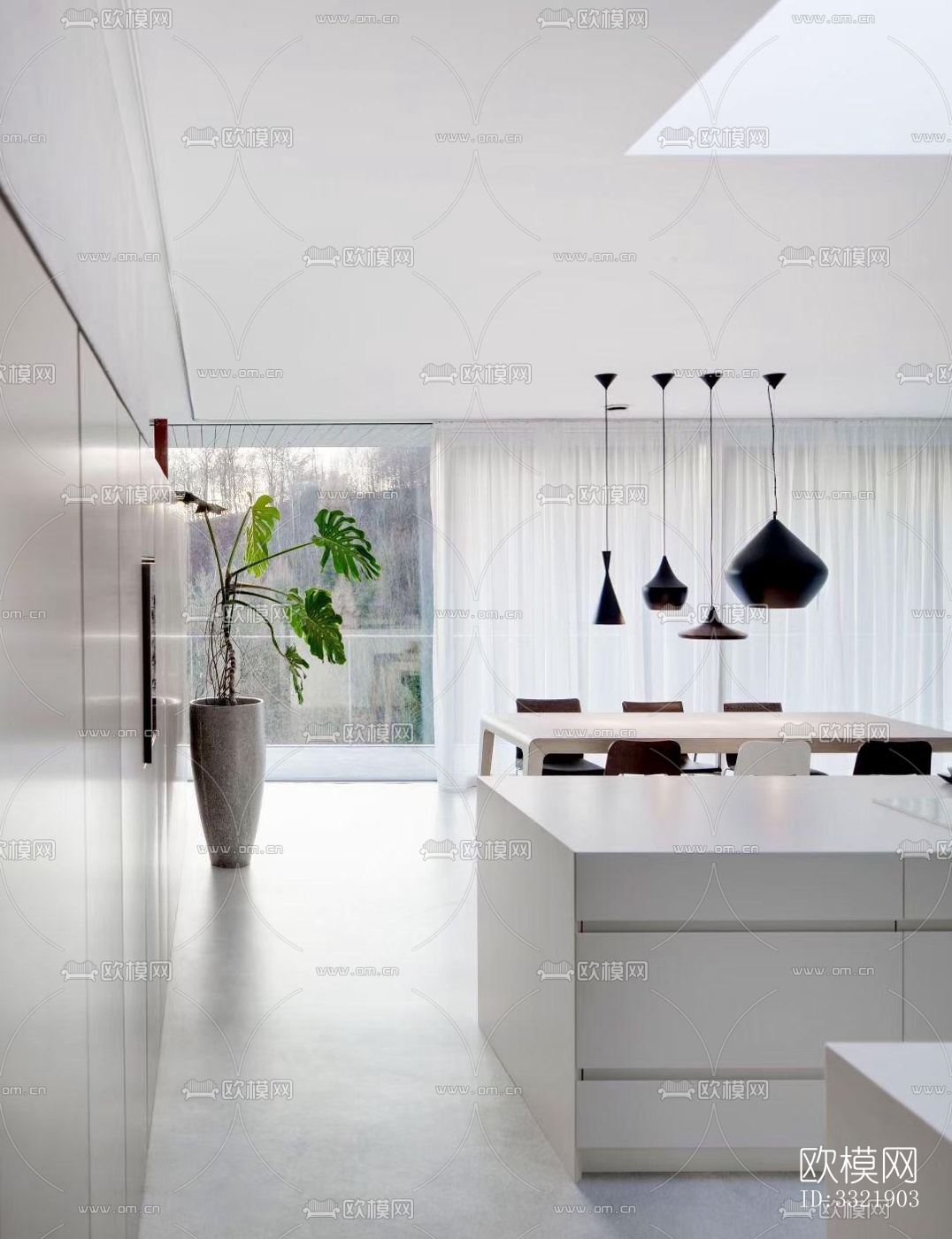 现代客厅效果图下载（渲染图3）