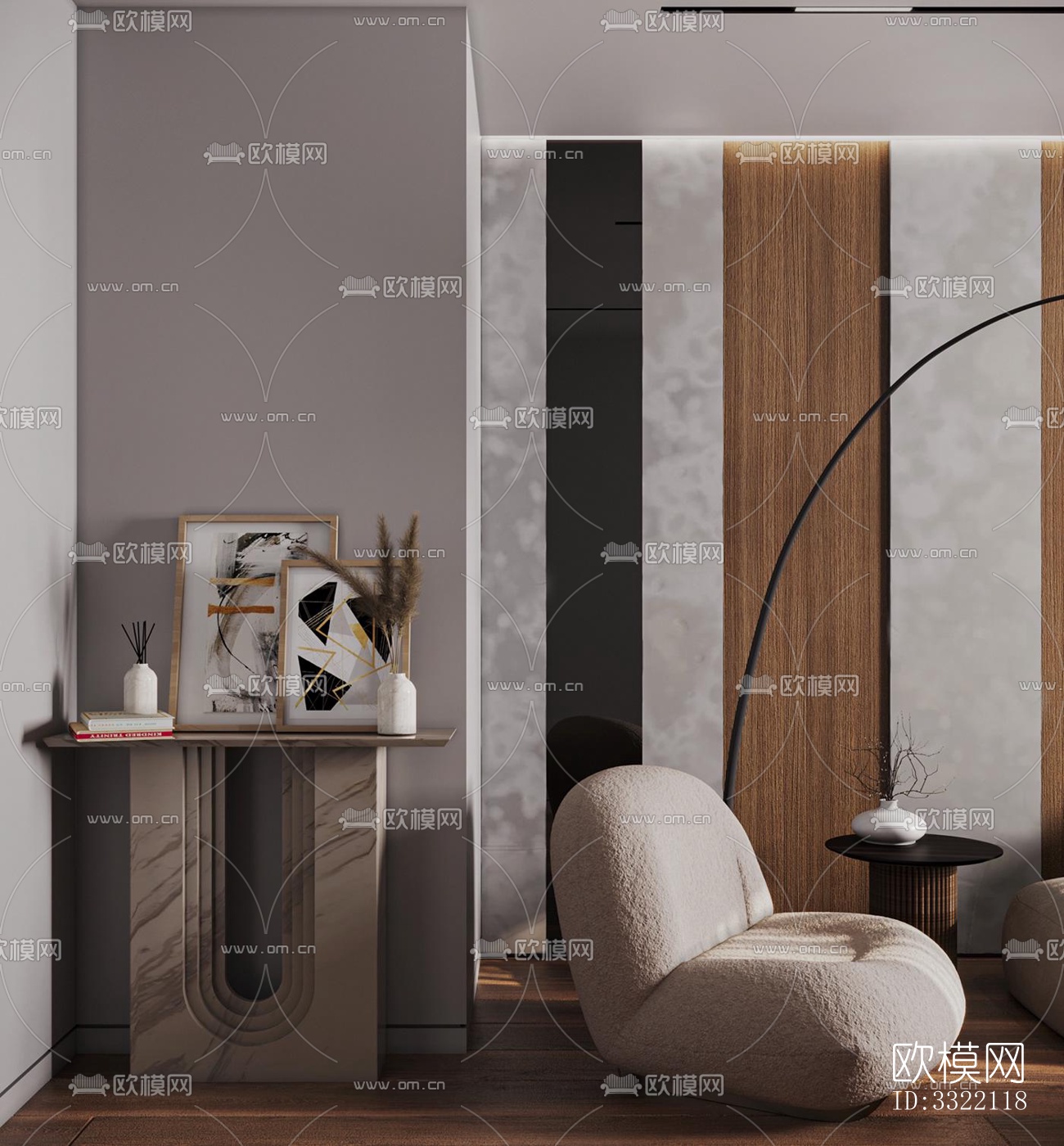 现代客厅效果图下载（渲染图4）