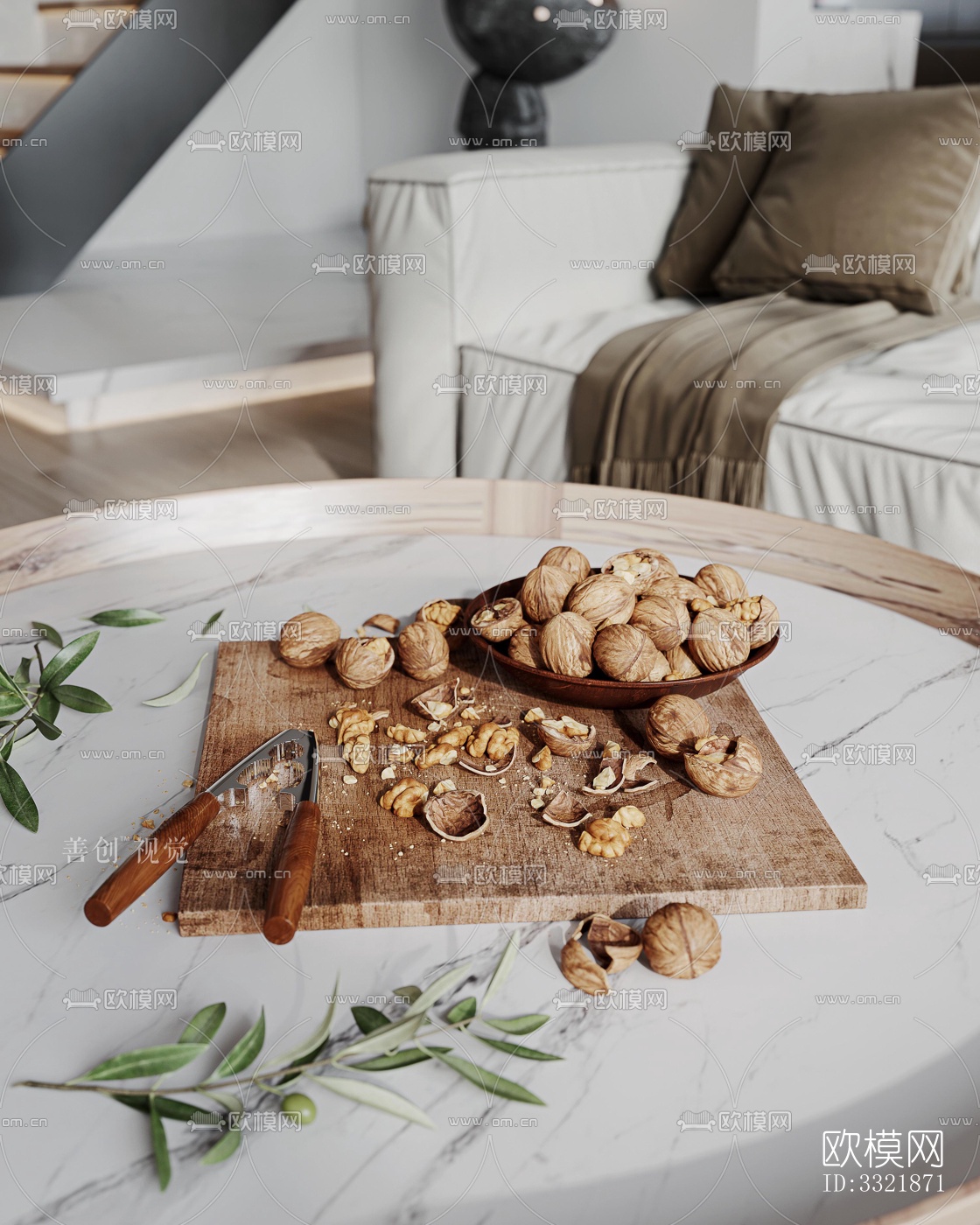 现代客厅效果图下载（渲染图4）