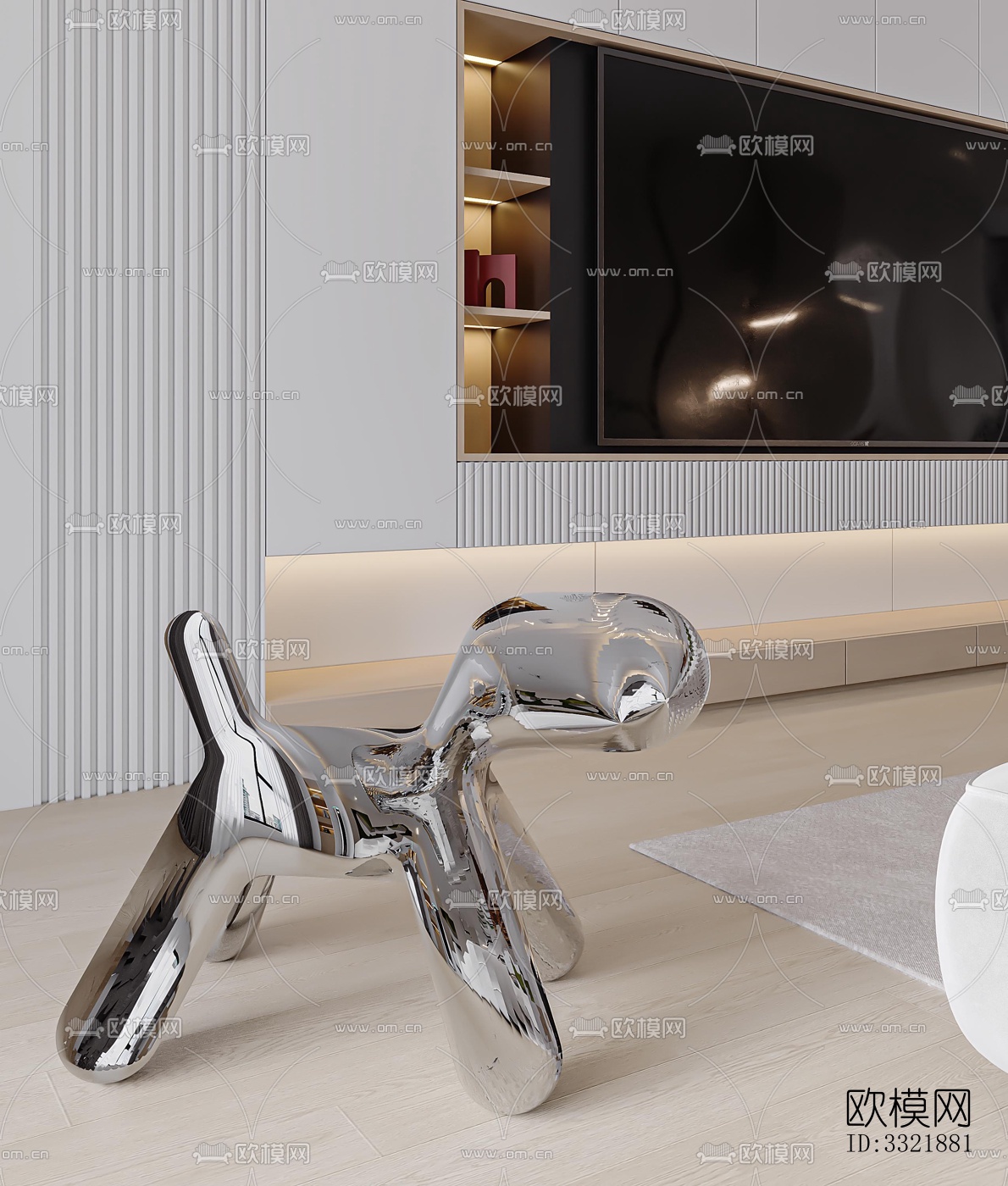 现代客厅效果图下载（渲染图9）