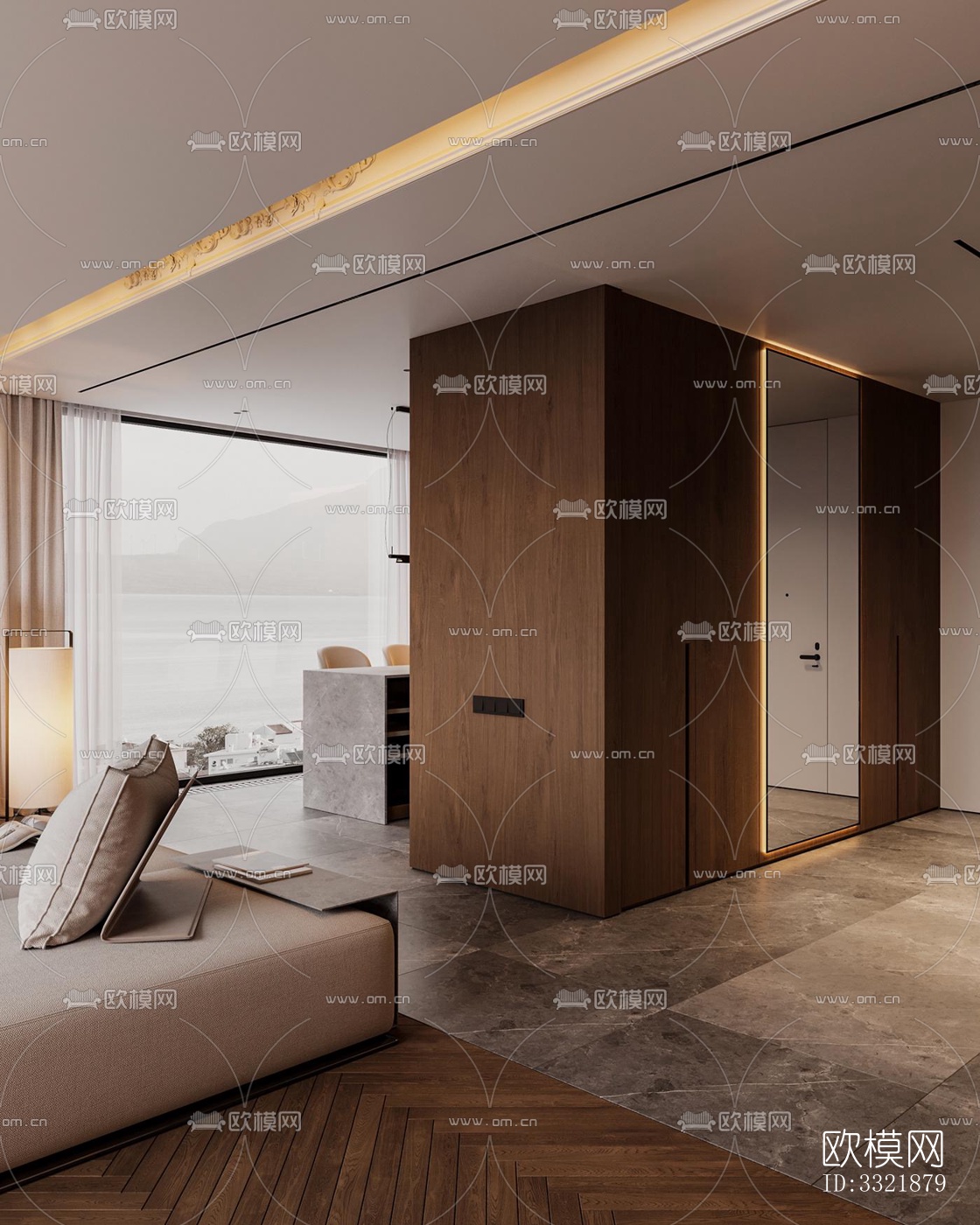 现代客厅效果图下载（渲染图13）