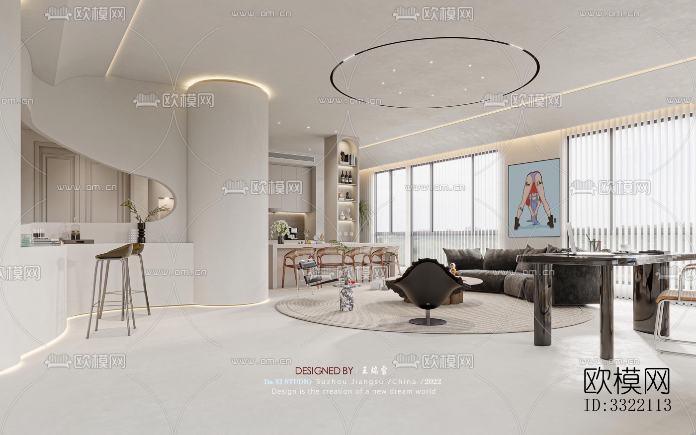 现代客厅效果图下载（渲染图13）