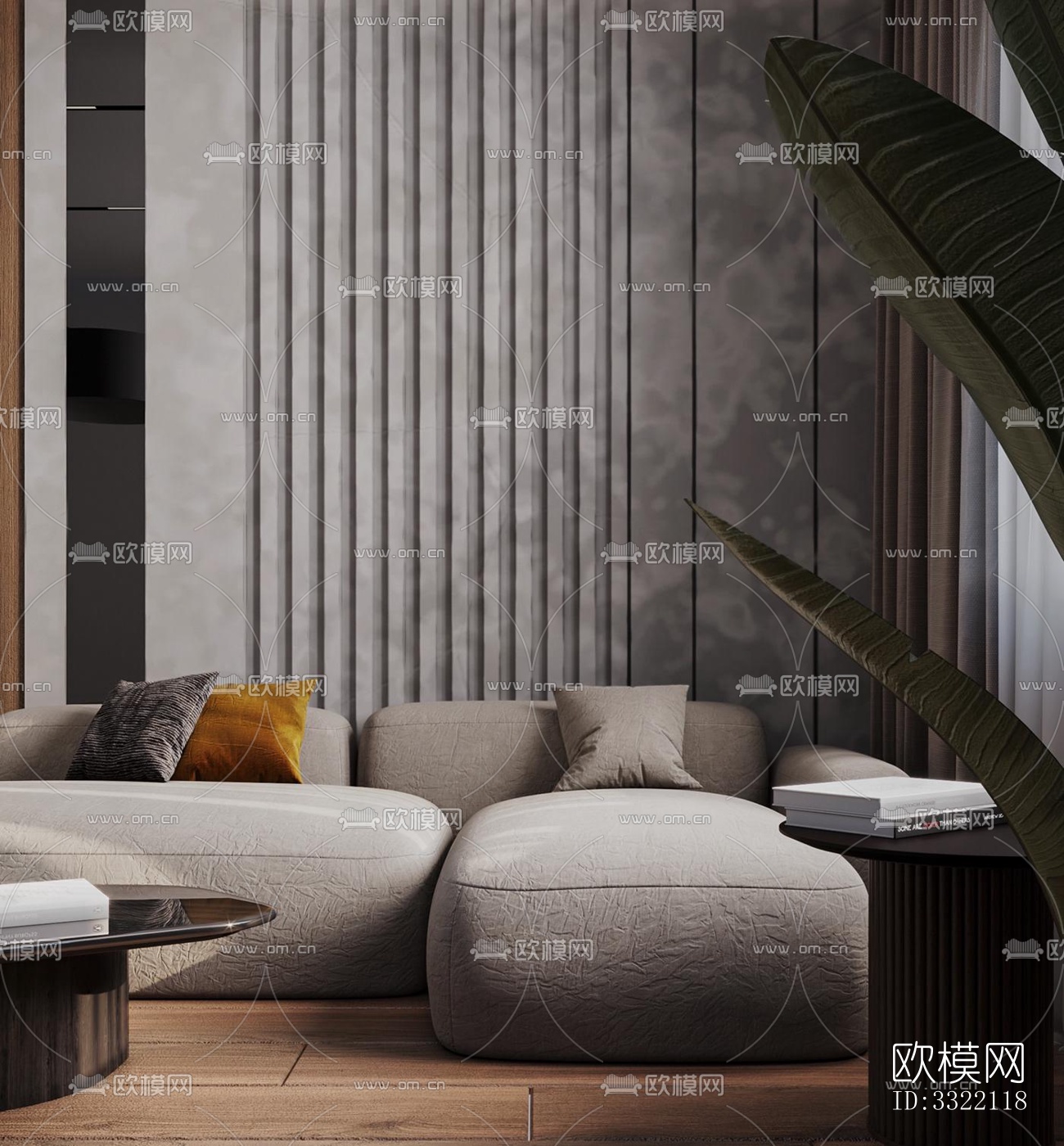 现代客厅效果图下载（渲染图3）