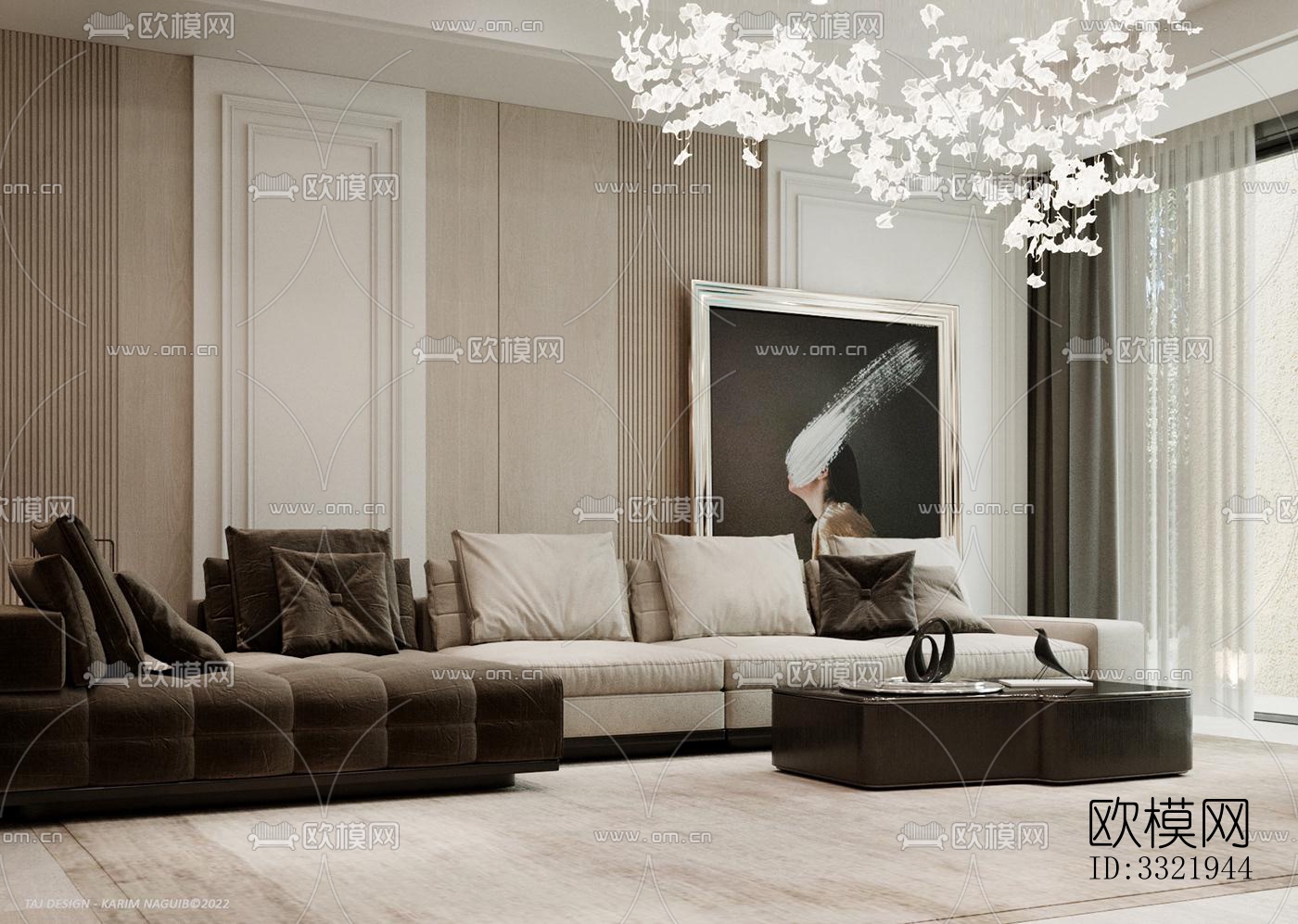 现代客厅效果图下载（渲染图3）