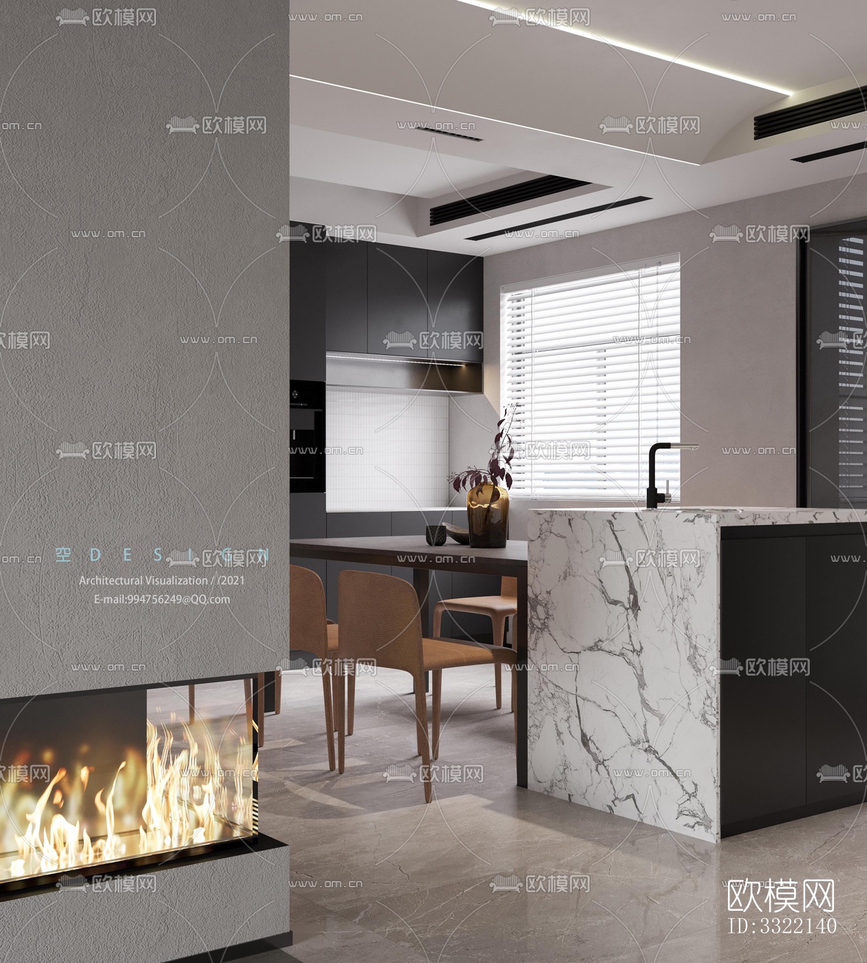 现代客厅效果图下载（渲染图2）