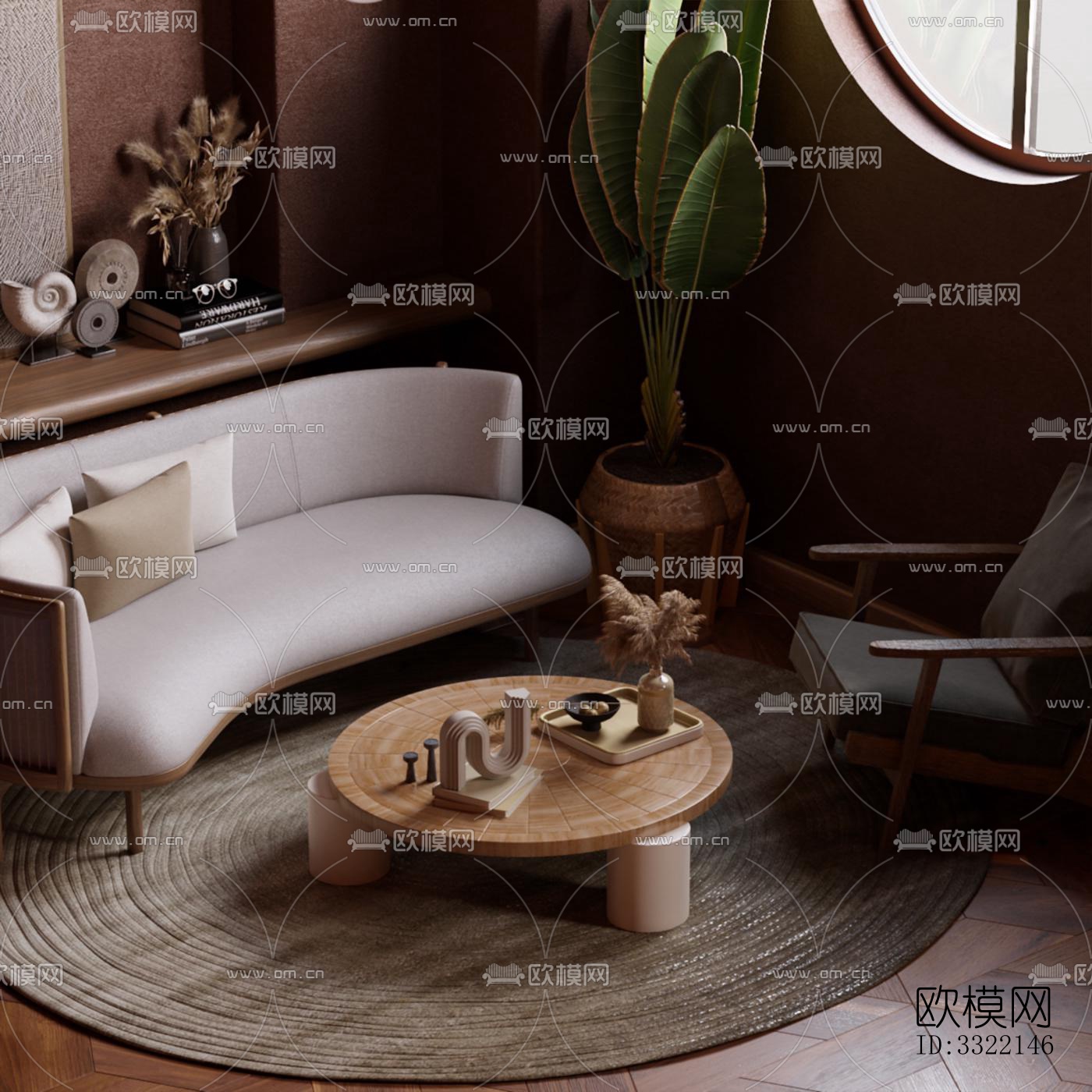 现代客厅效果图下载（渲染图5）