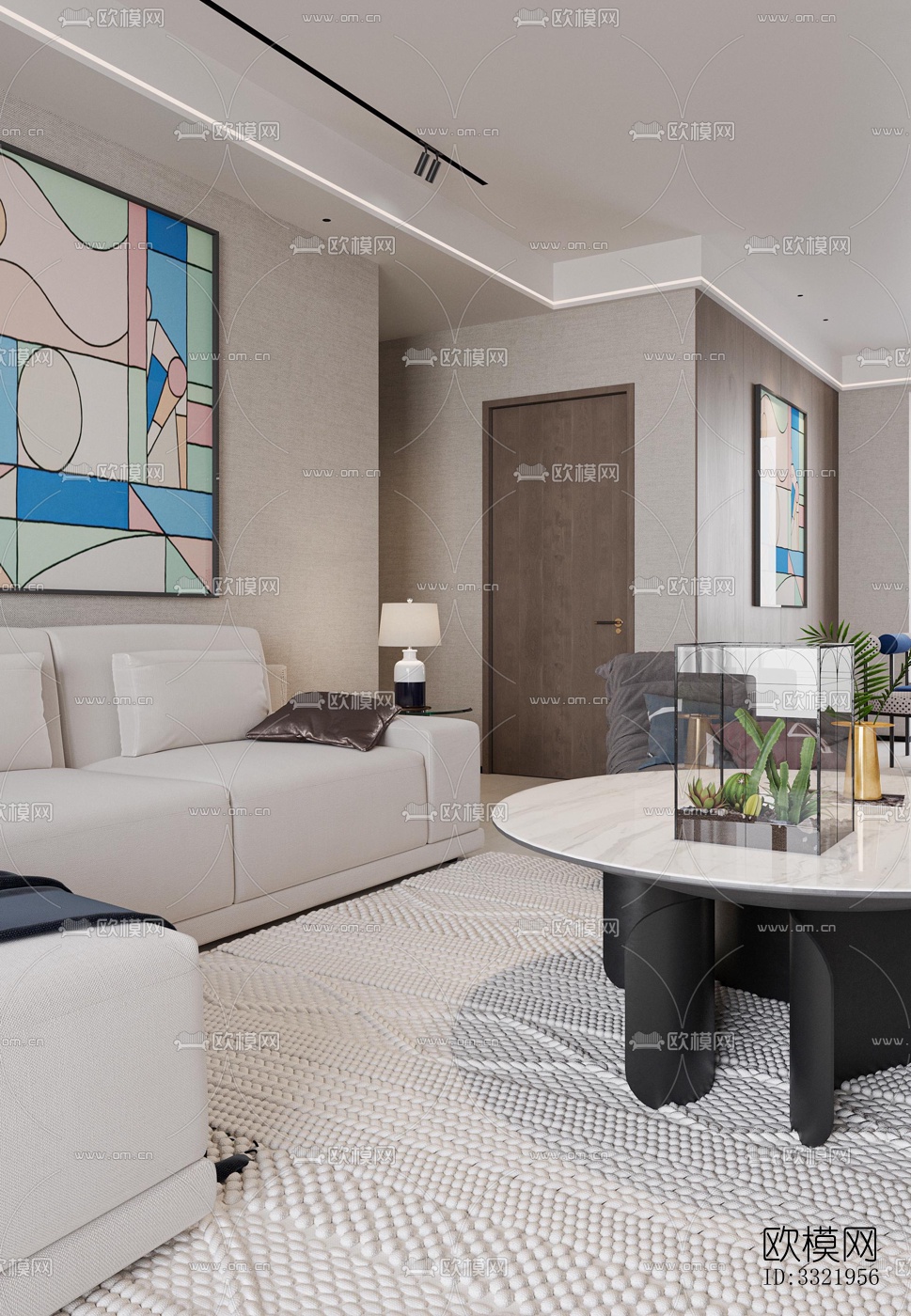 现代客厅效果图下载（渲染图5）