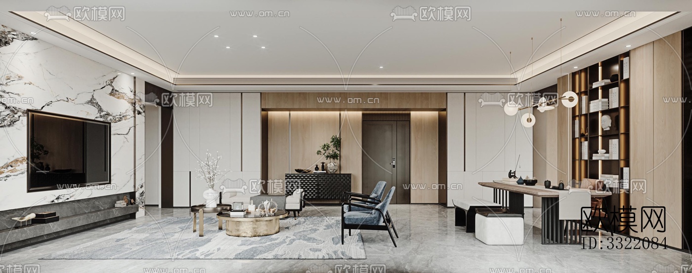 现代客厅效果图下载（渲染图18）