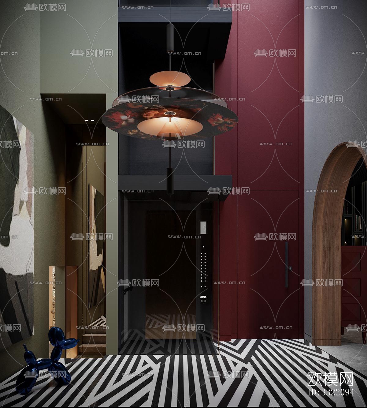 现代客厅效果图下载（渲染图2）